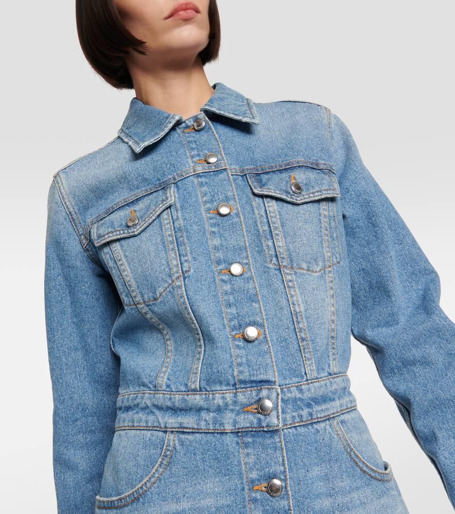 Chloe◆Denim Maxi Dress with Eyelet Embroidery Chloe - Denim Maxi Dress with Eyelet Embroidery