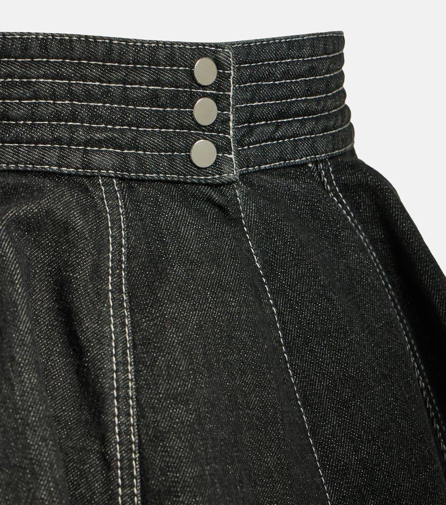 Alaïa Peplum Denim Skirt Belt in Black Lyst Australia