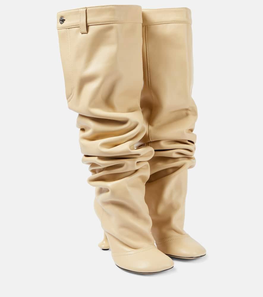 Loewe Toy Leather Over-The-Knee Boots in Natural | Lyst