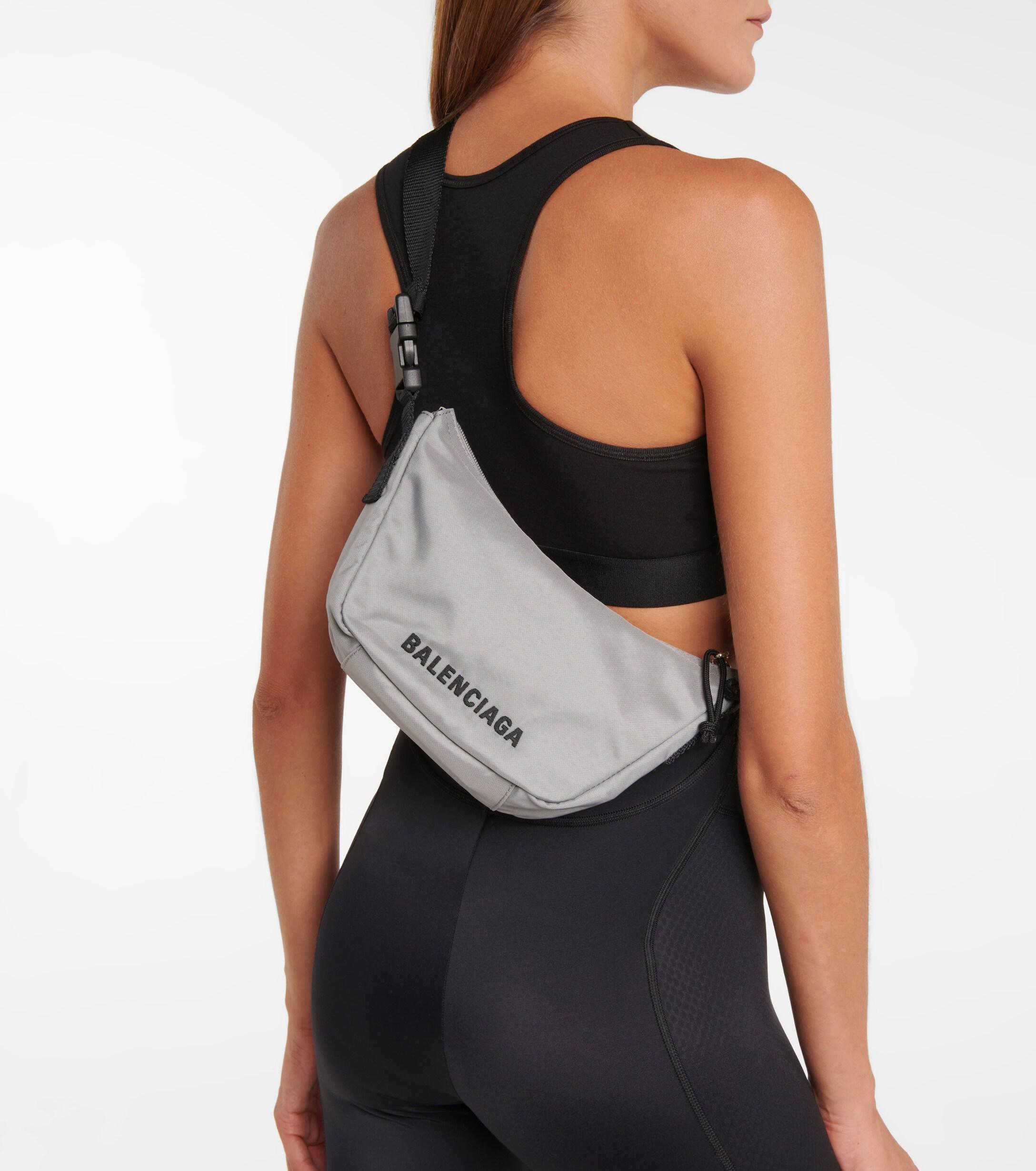 Balenciaga Wheel Sling Small Nylon Shoulder Bag in Black | Lyst