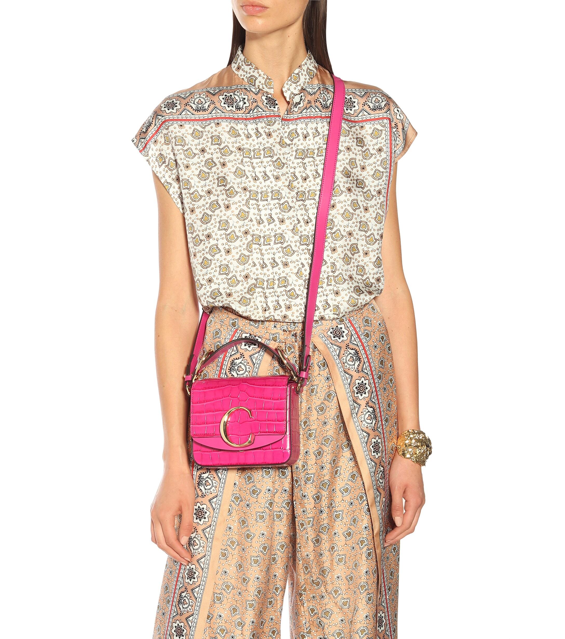 Chloé C Mini Leather Shoulder Bag in Pink - Lyst
