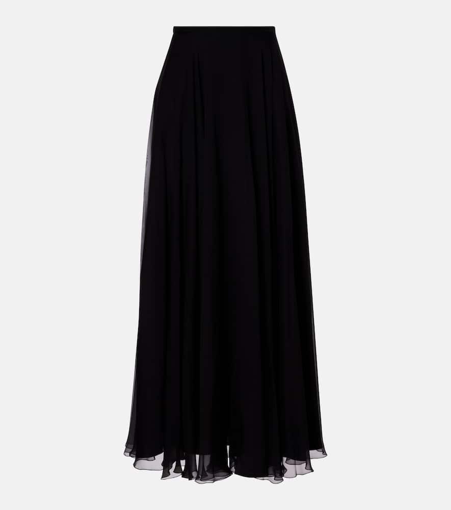 スカート Dolce & Gabbana Silk Chiffon Long Skirt Long silk chiffon skirt with belt in Black for Women