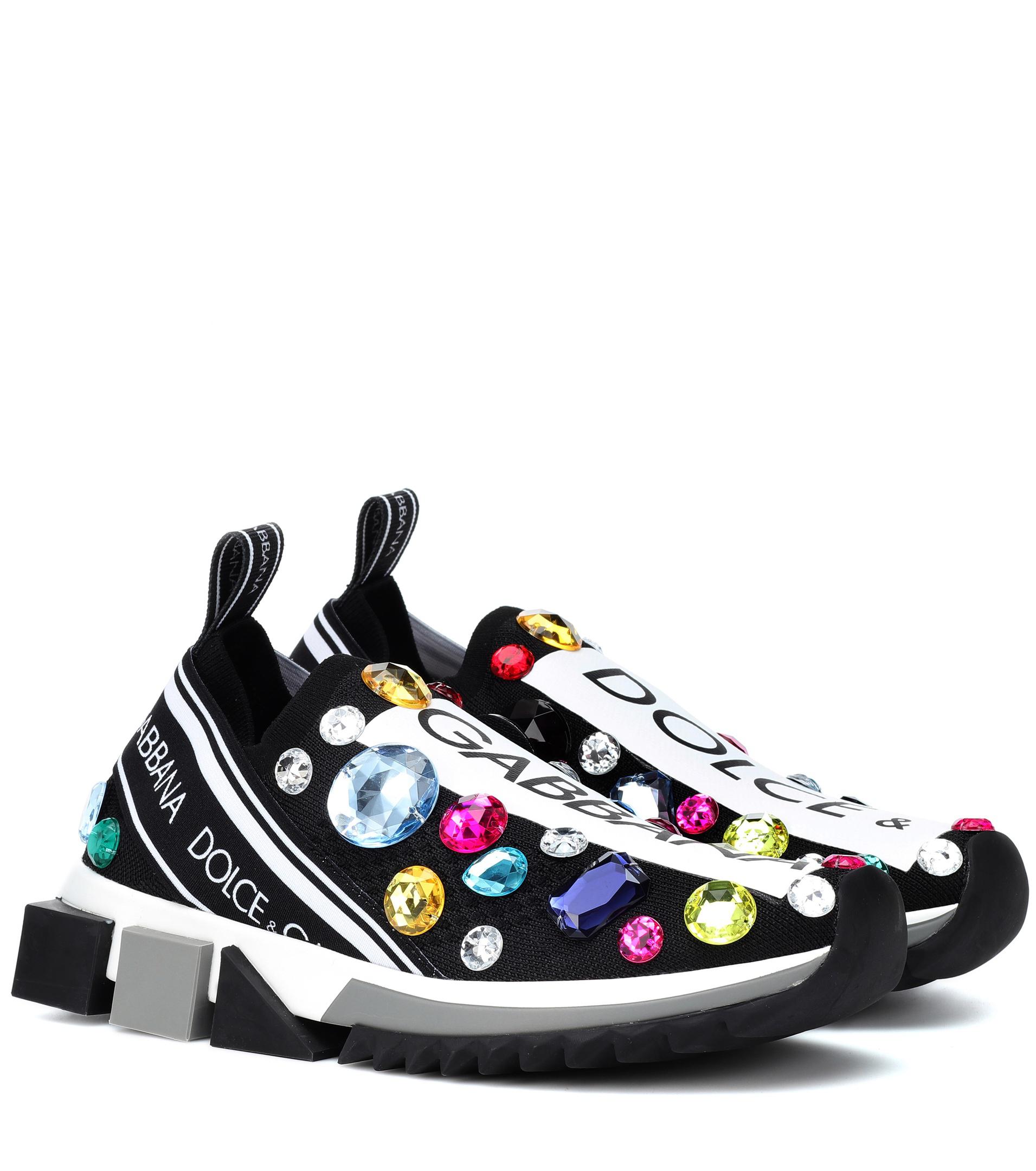 dolce & gabbana sorrento embellished sneakers
