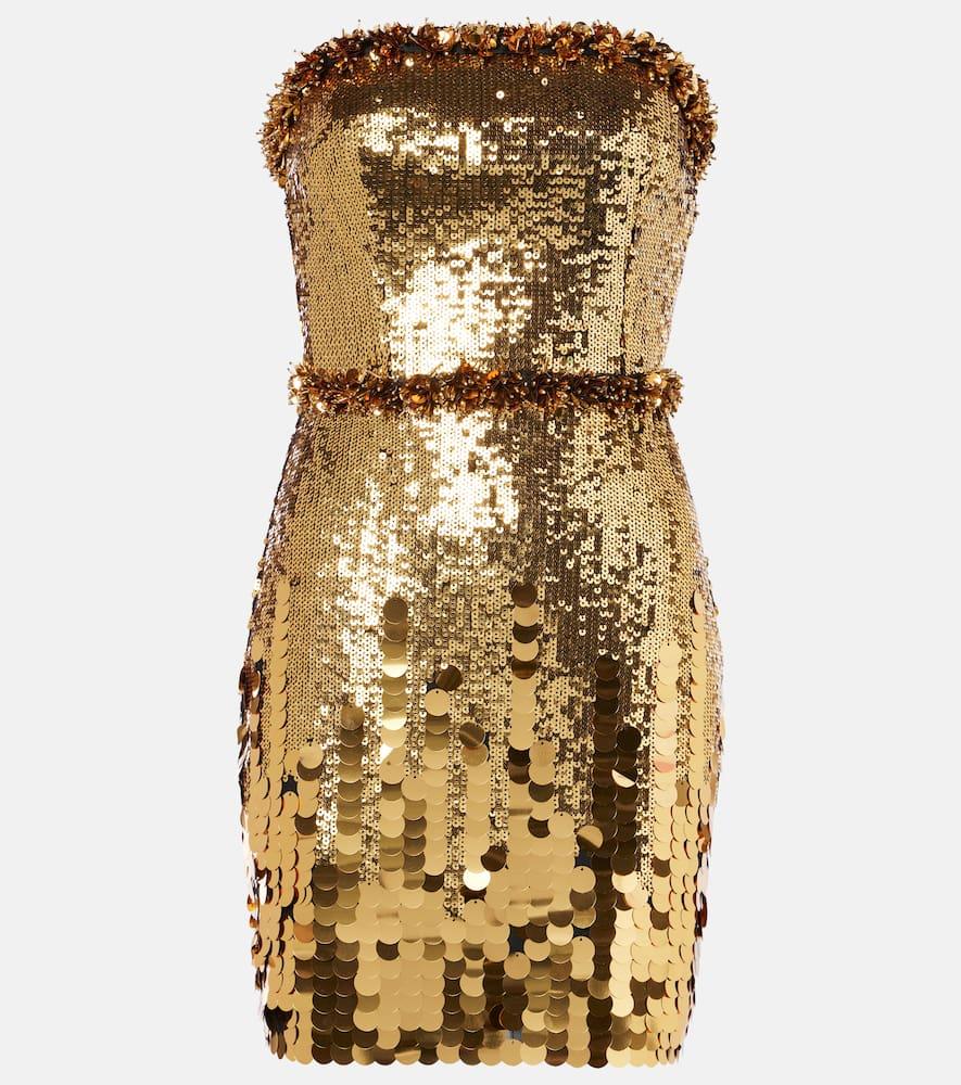 Rebecca Vallance Golden Hour Sequined Cocktail Dress in