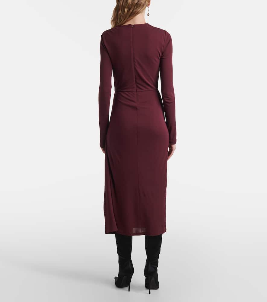 erdem draped gathered stretch crepe midi dress Embellished Satin Cady Draped Midi Dress
