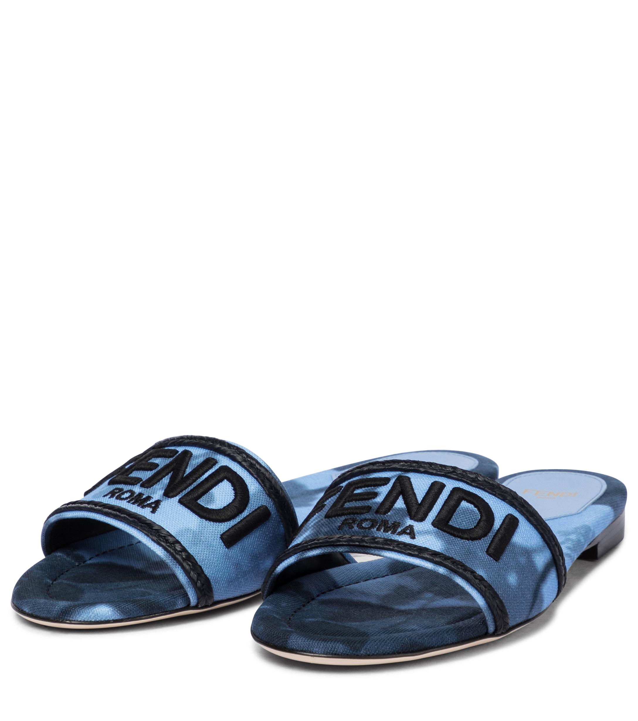 fendi canvas sandals