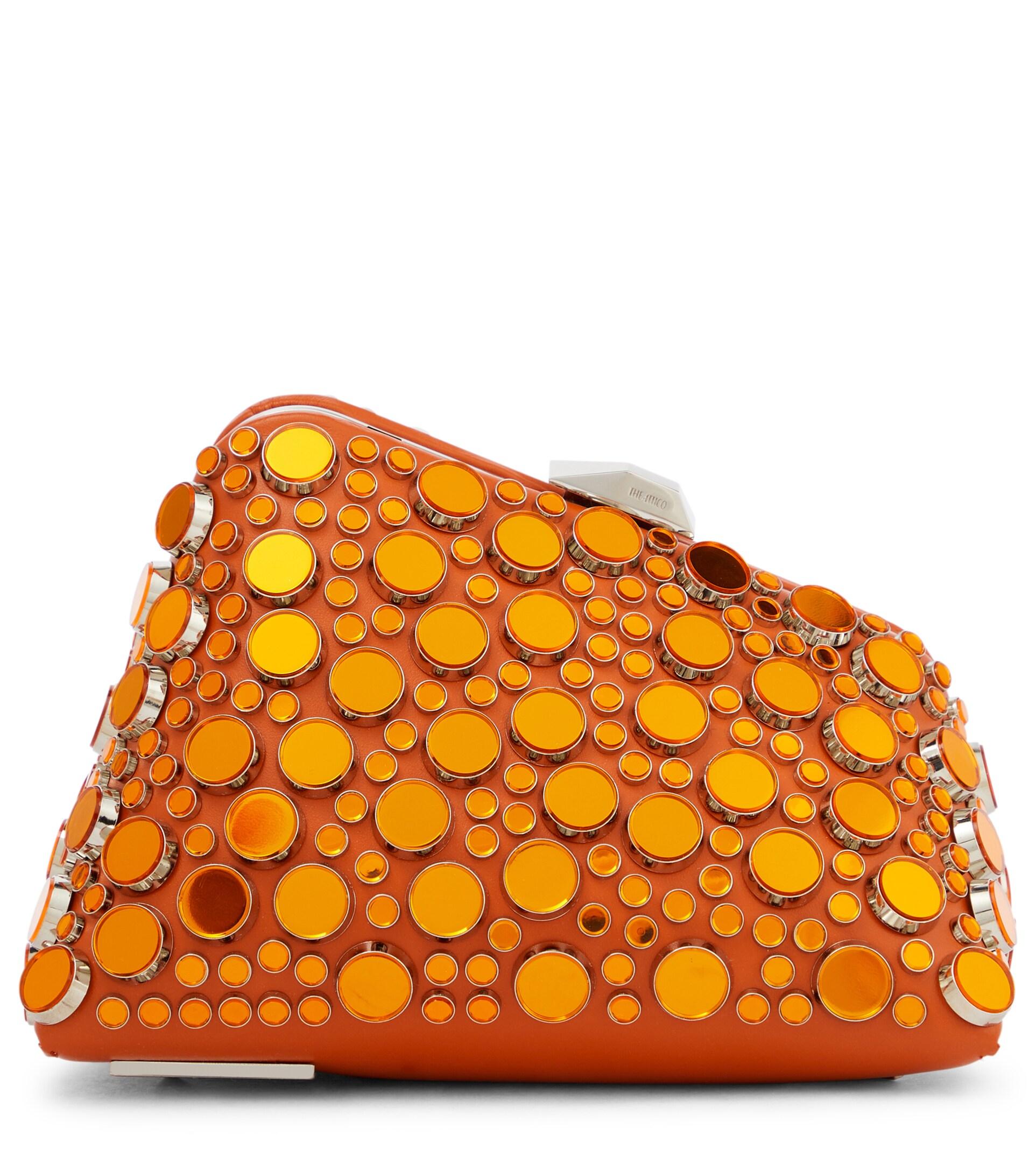 The Attico Midnight Studded Leather Clutch in Orange | Lyst