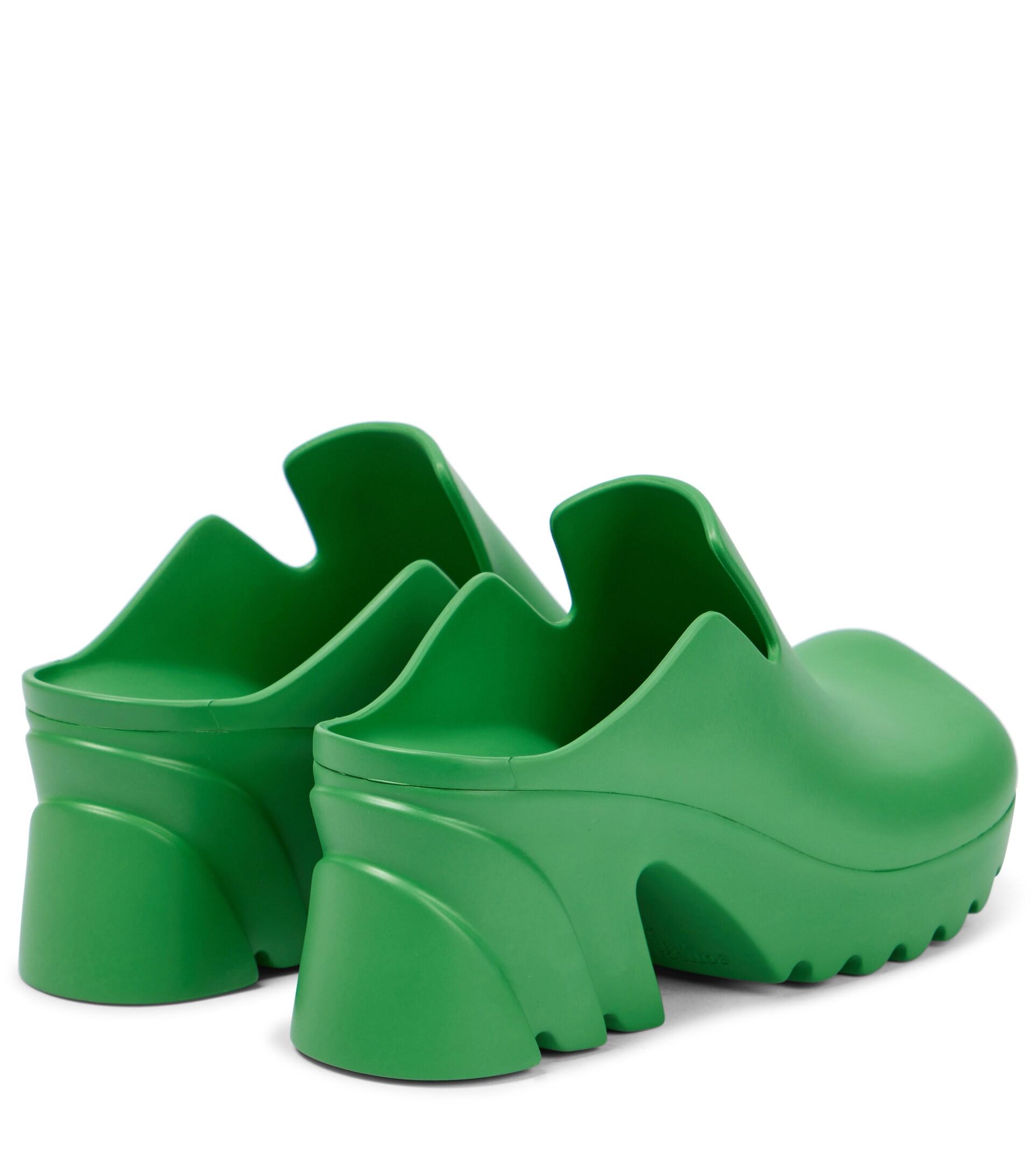 サンダル・ミュール Green Recycled Rubber Retro Mules Miss Lola | Racquel Green Mid Heel Mules – MISS LOLA