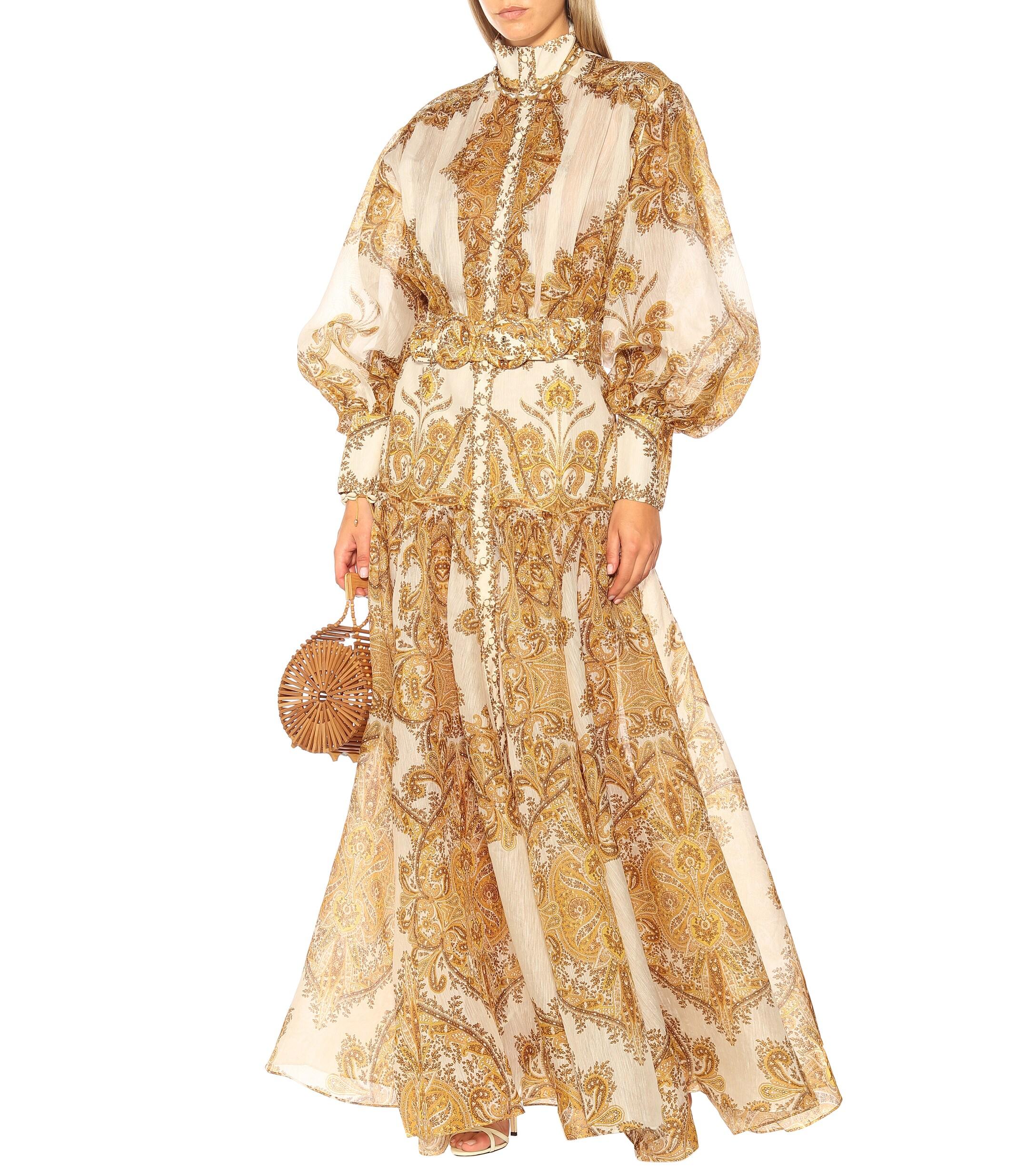 Zimmermann Zippy Billow Dress in Gold (Metallic) Lyst