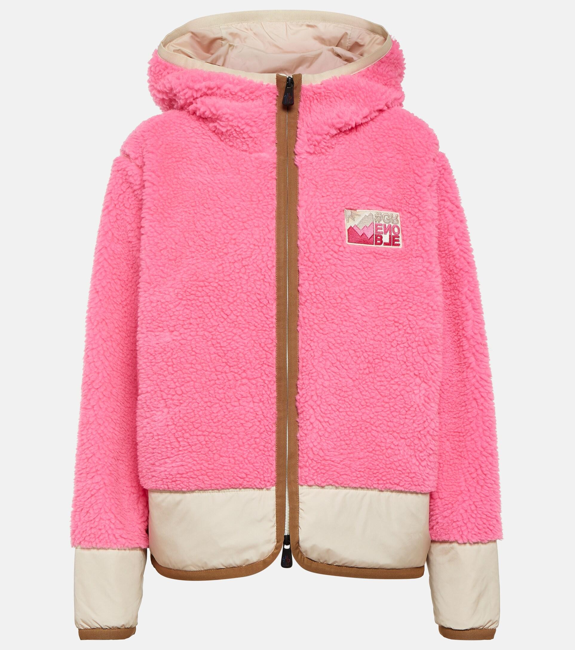 3 MONCLER GRENOBLE Hooded Fleece Jacket in Pink | Lyst
