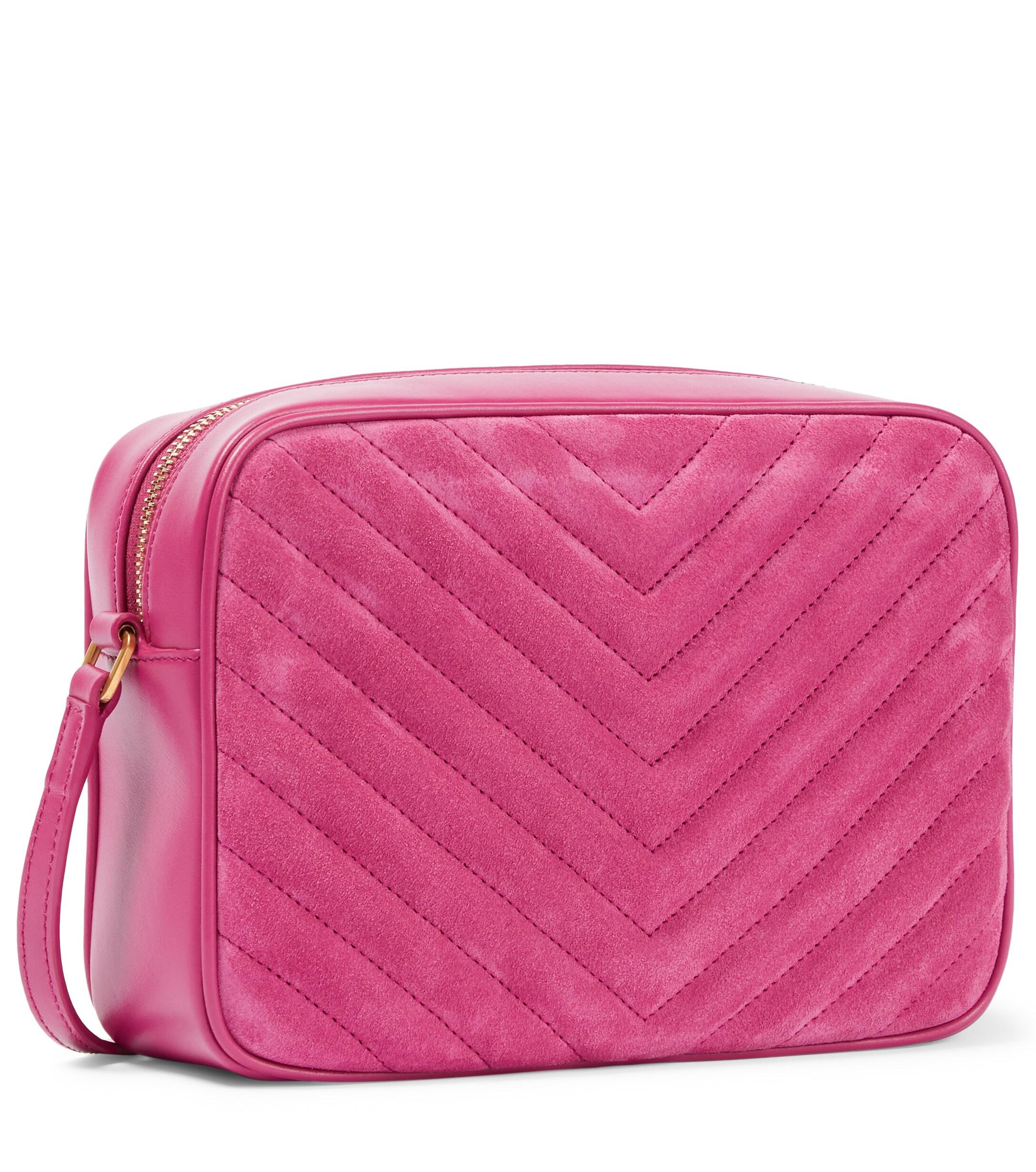 Saint Laurent - Lou Magenta Pink Suede & Leather Camera Bag