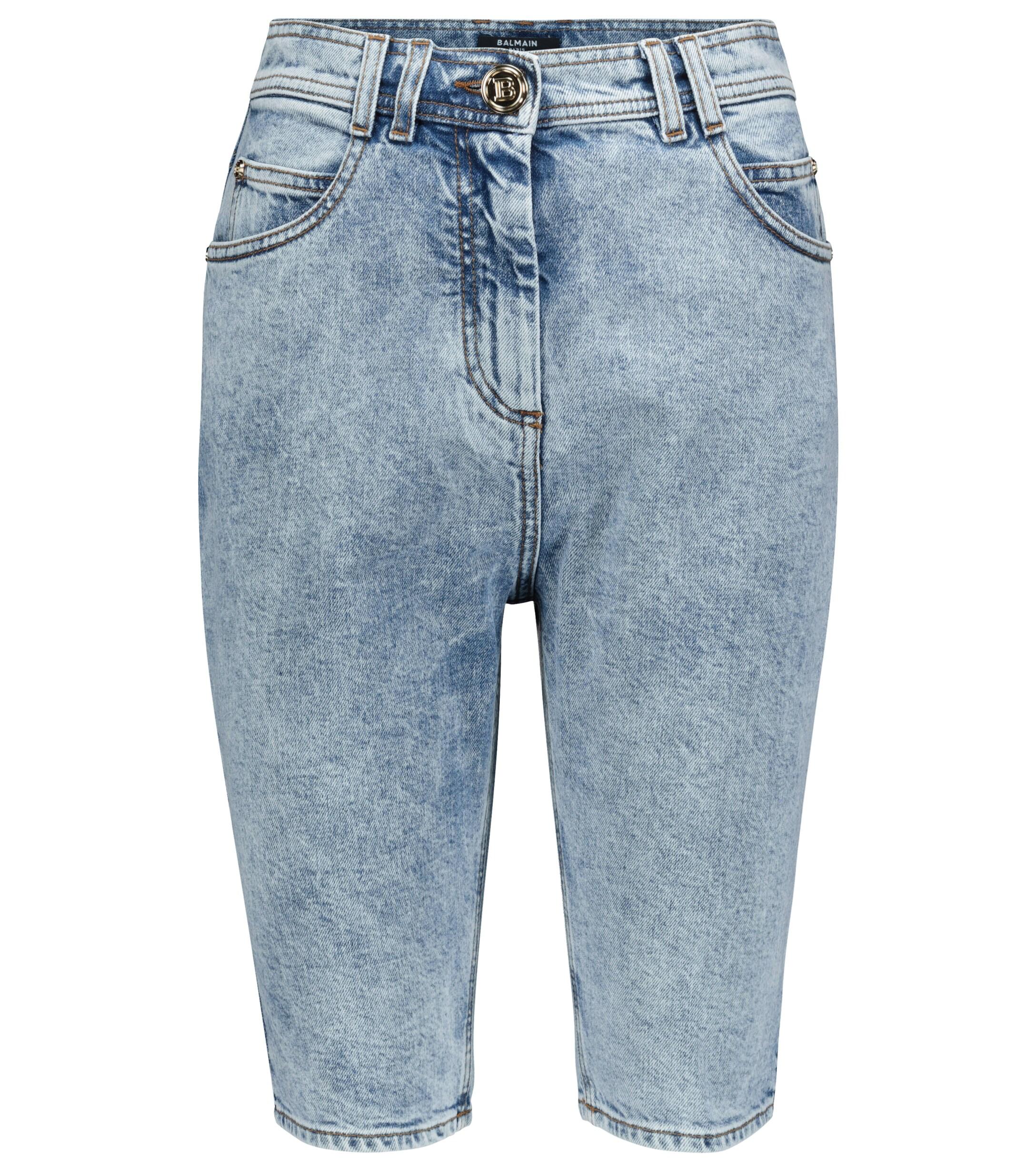 オンライン限定商品】 ショートパンツ レディース Balmain バルマン デニム Clair Jean shorts】Bleu biker denim  ボトムス・パンツ【high-rise - パンツ