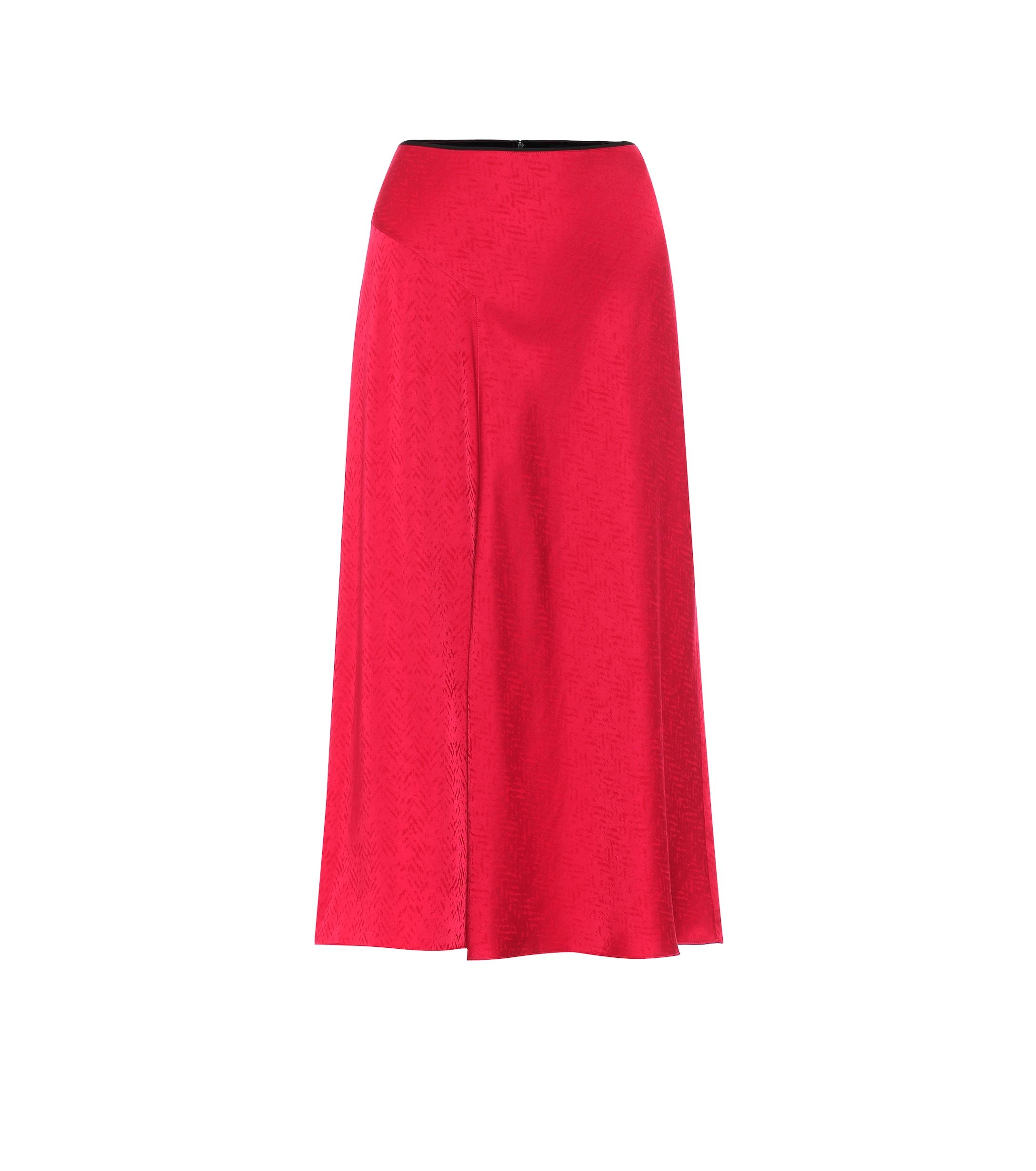 Rag & Bone Letti Jacquard Midi Skirt in Red - Lyst