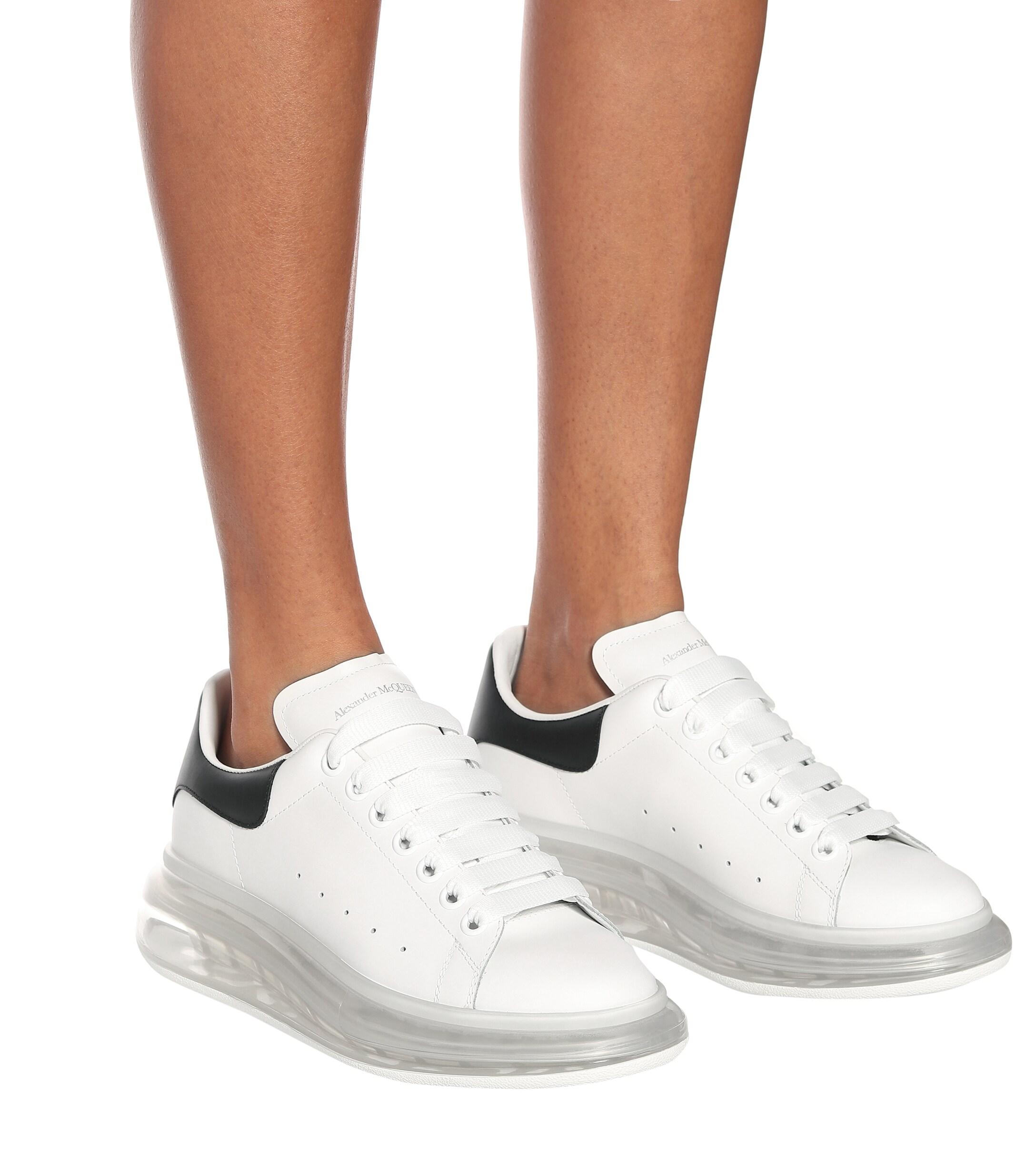 alexander mcqueen white leather court sneakers