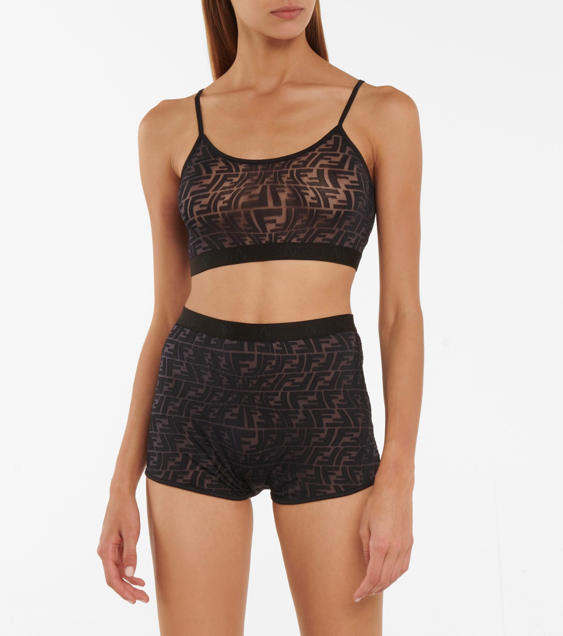 Fendi Ff Jacquard Bra And Briefs in Black | Lyst