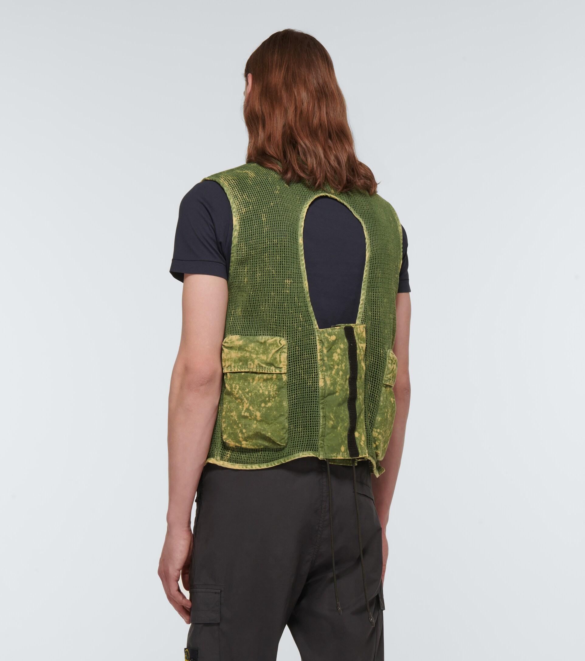 Stone Island Mesh Cotton Vest in Green for Men | Lyst