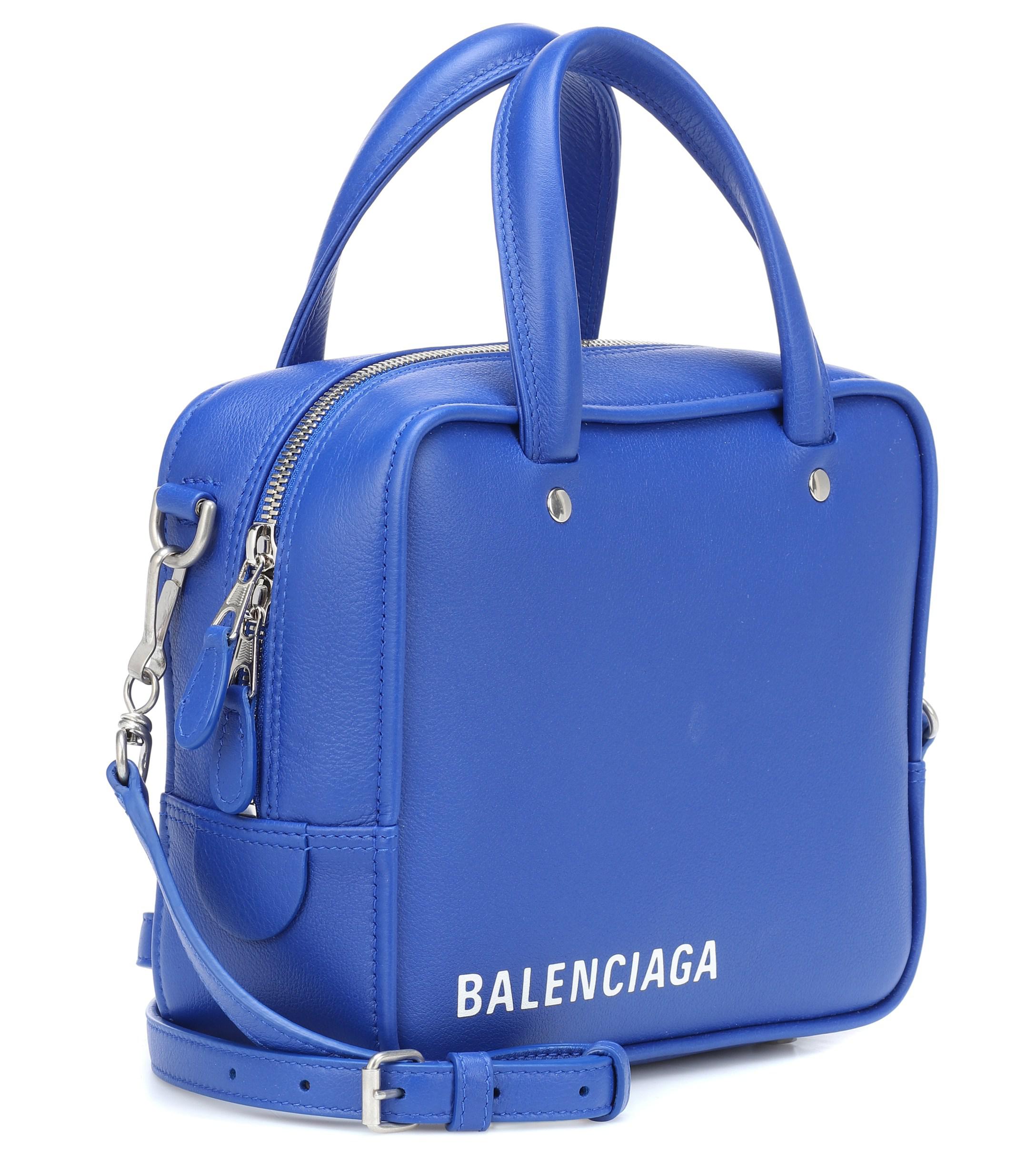 balenciaga blue triangle bag