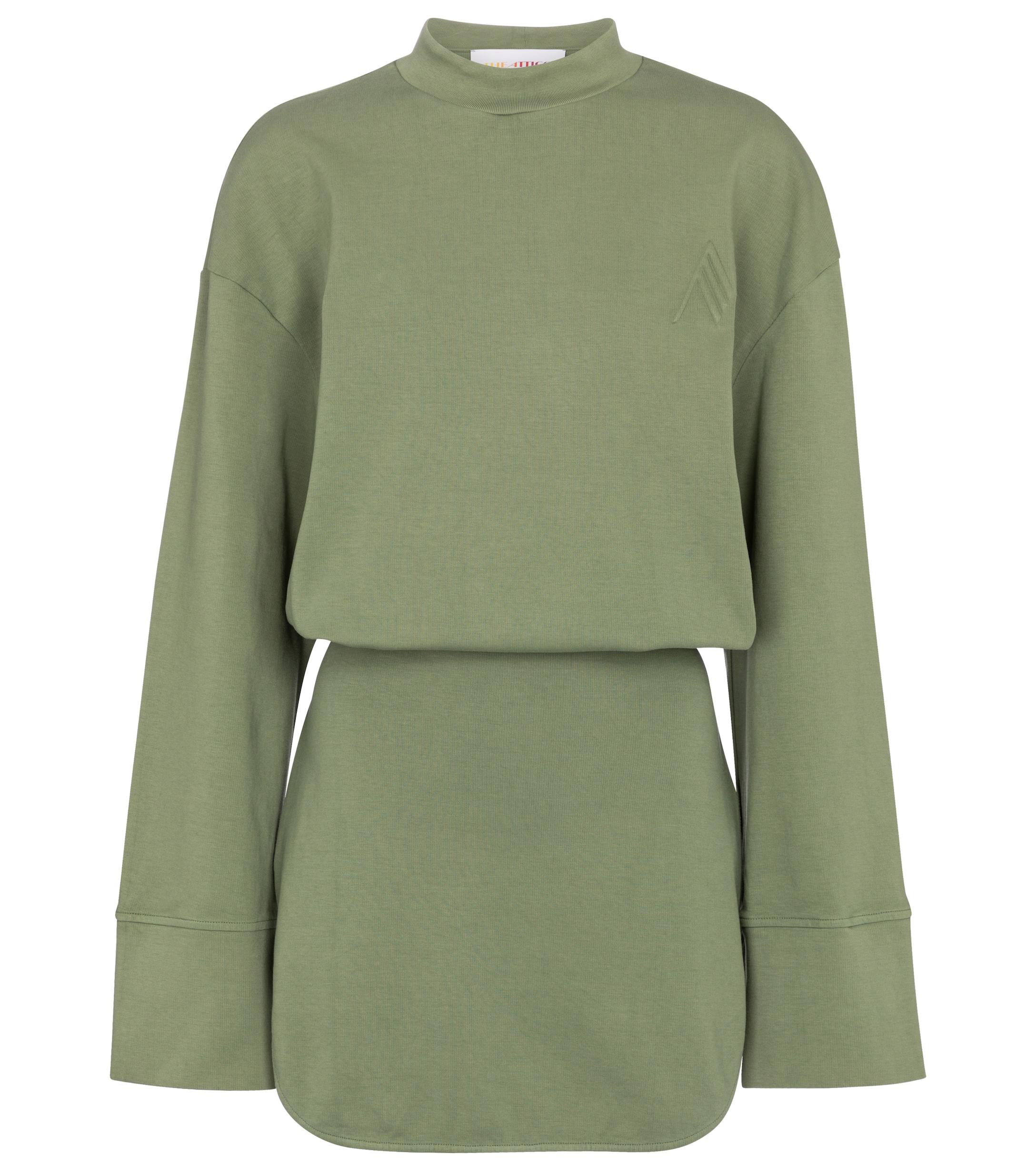 The Attico Palmer Cotton Sweatshirt Dress in Green | Lyst