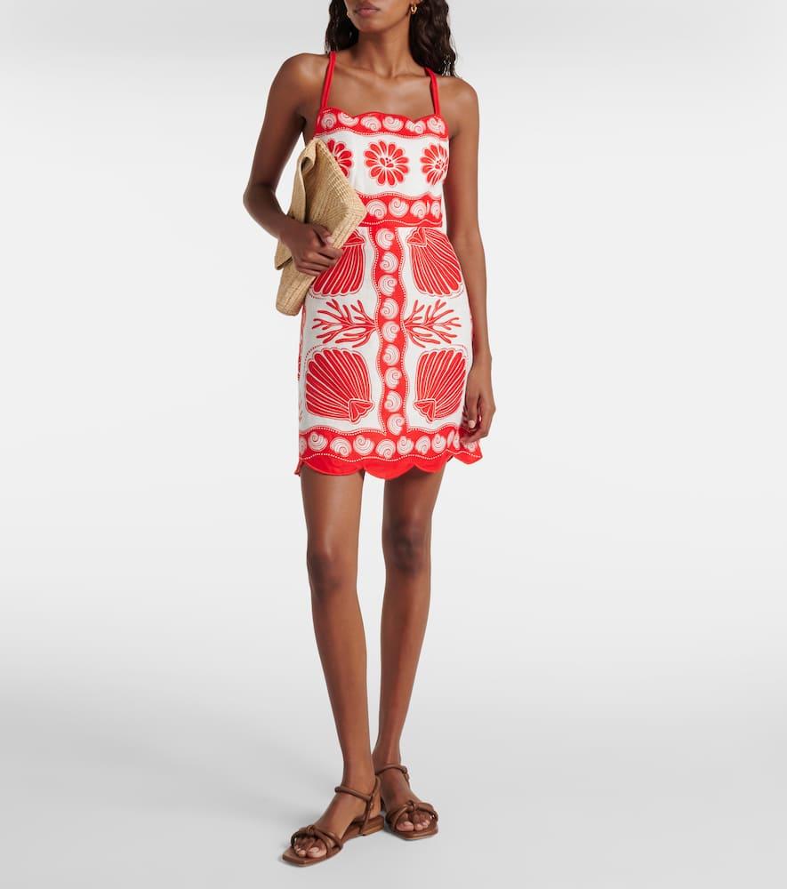FARM Rio Ainika Shell Euroflax Premium Linen Mini Dress