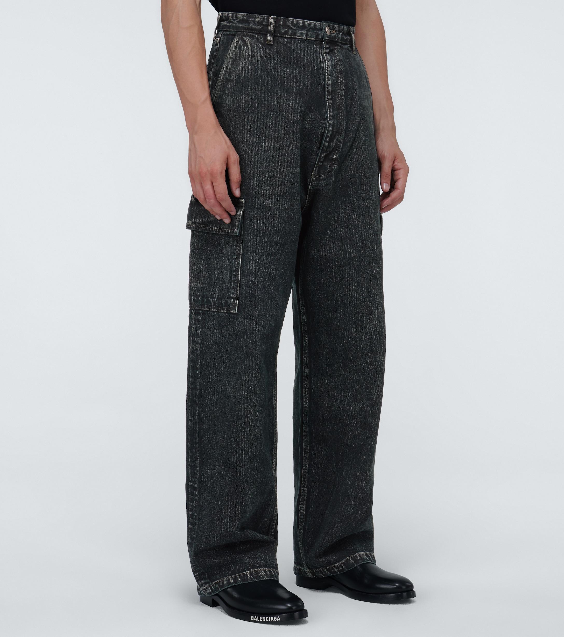 Balenciaga Cargo Baggy Denim Pants in Blue (Black) for Men - Lyst