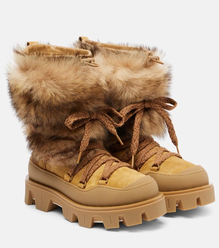 Moncler Peak Apres Leather Lace-Up Boots in Brown Lyst UK