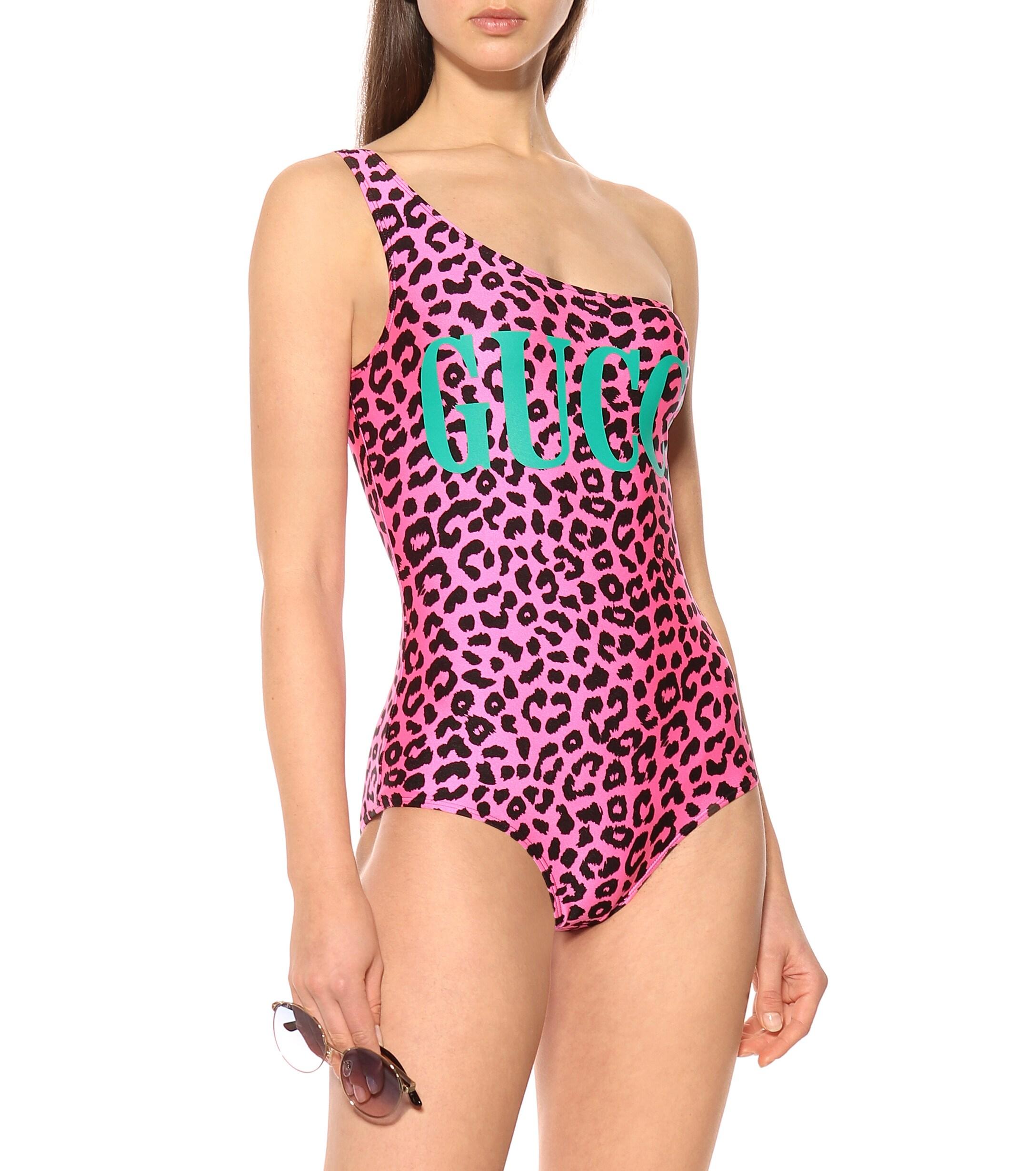 Gucci Leopard Print Sparkling Swimsuit 