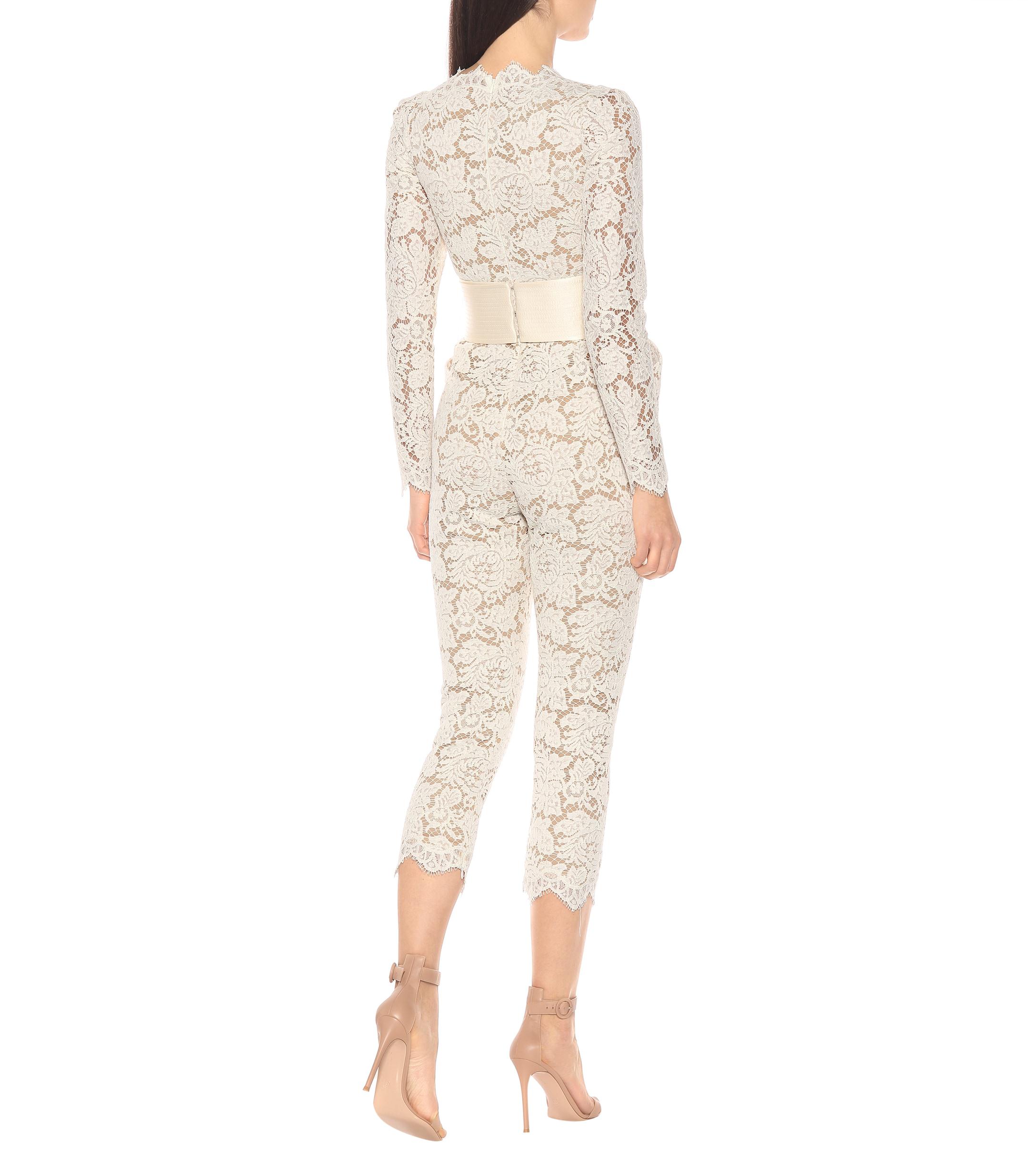 Stella McCartney Pearl Lace Jumpsuit in Ivory (White) - Lyst