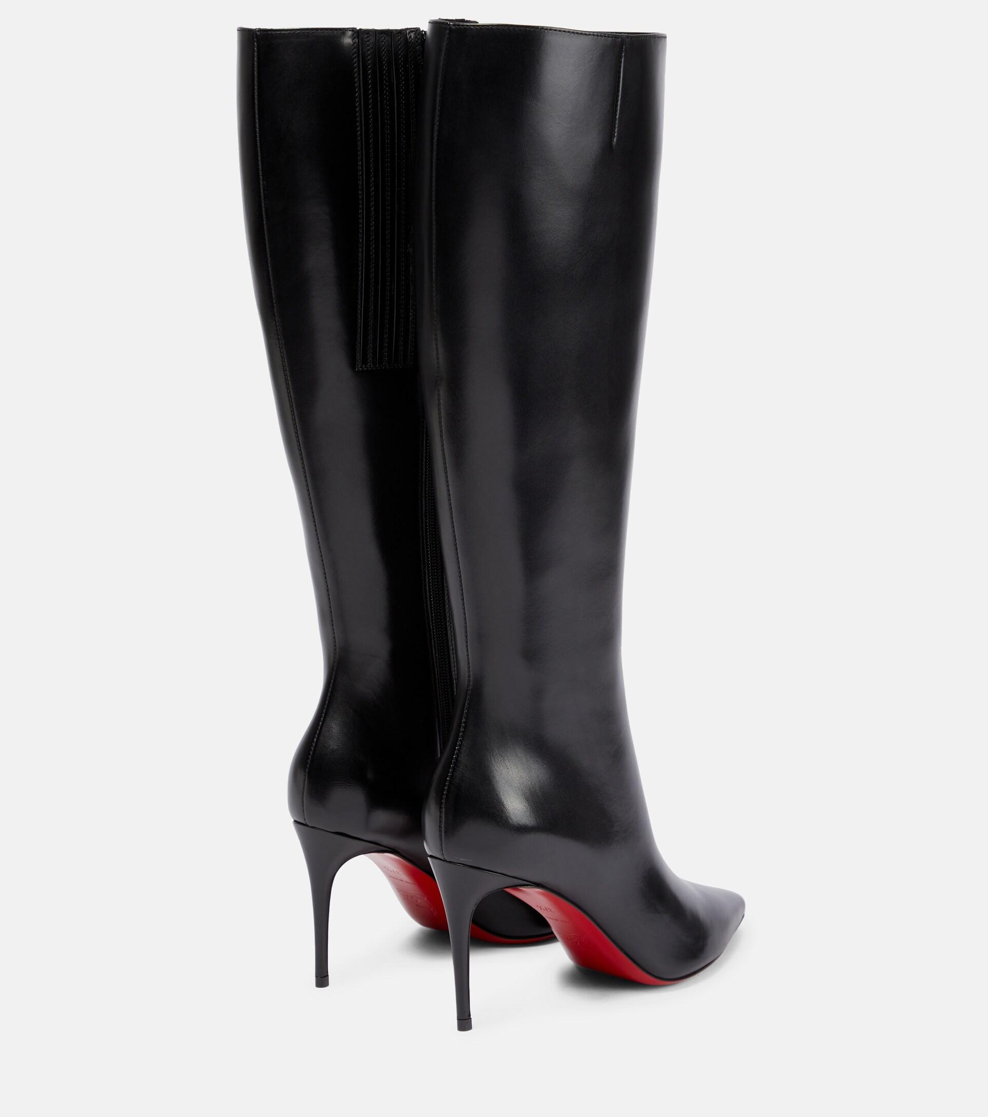 Christian Louboutin Kate Botta 85 Leather Knee-high Boots in Black | Lyst