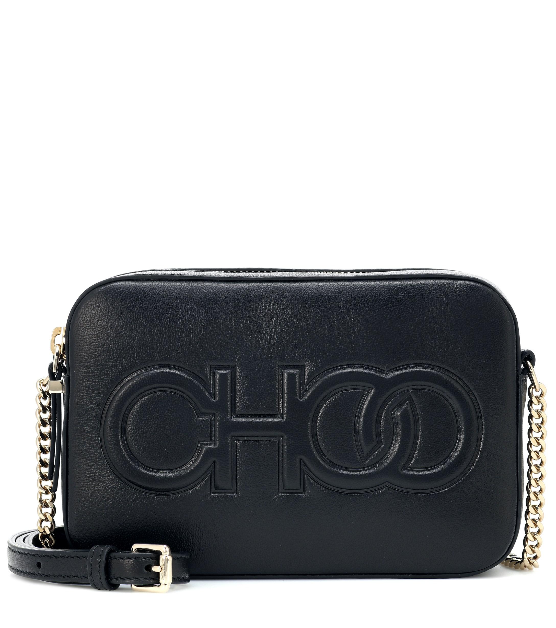 Jimmy Choo Balti Leather Crossbody Bag in Black | Lyst