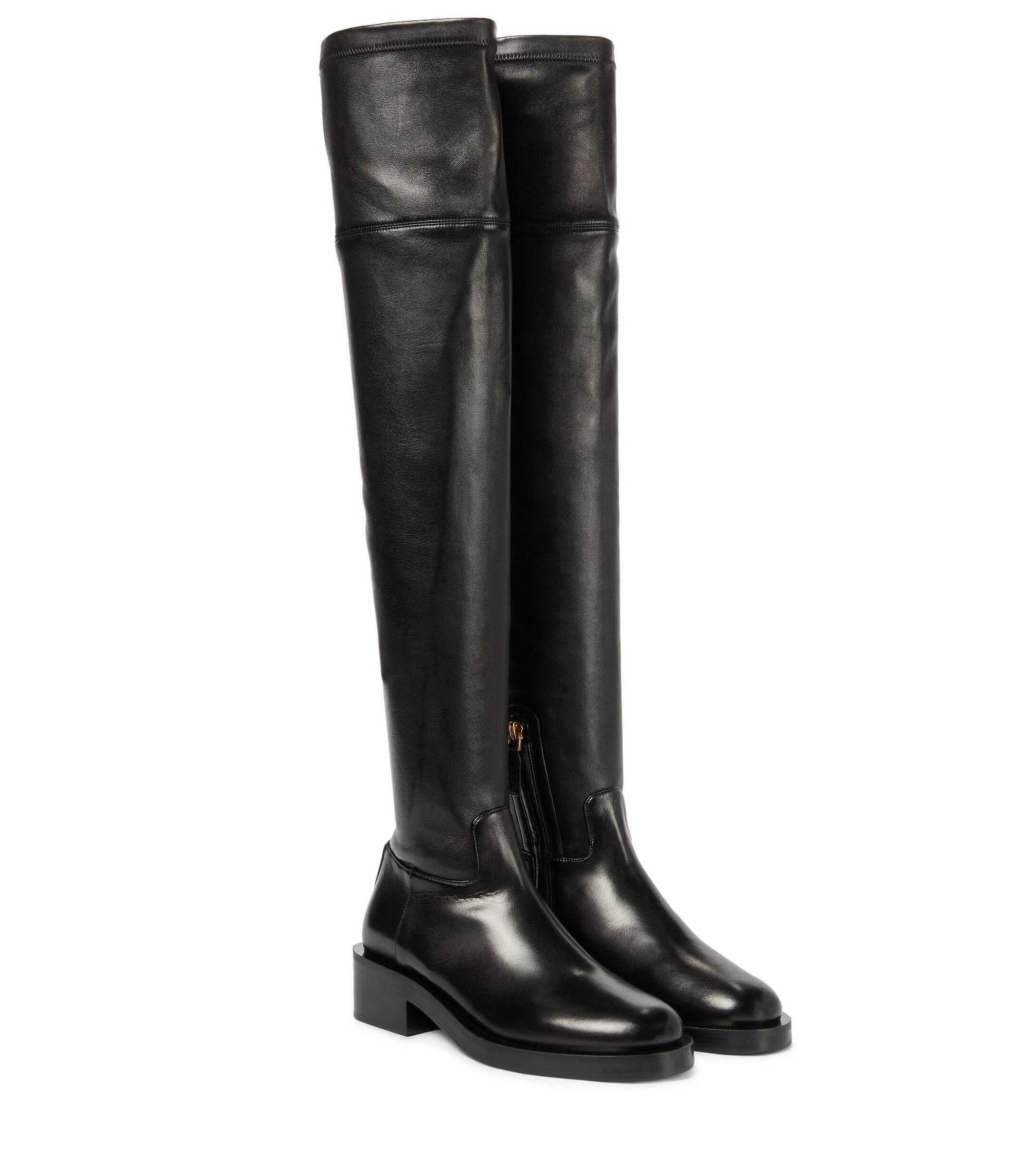 Valentino Garavani Roman Stud Leather Over-the-knee Boots