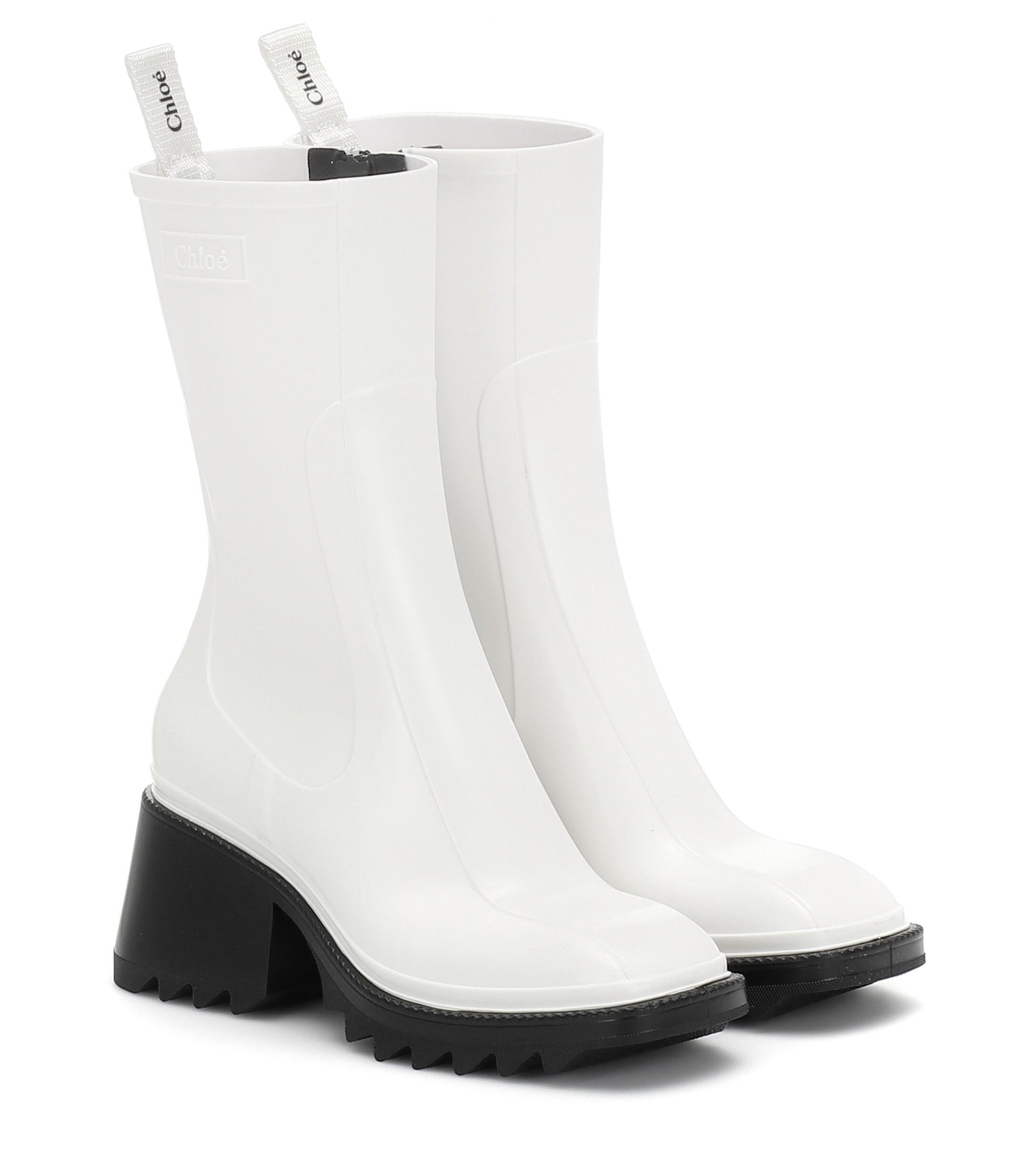 Chloé Rubber Rain Boots Betty 50 in White - Lyst
