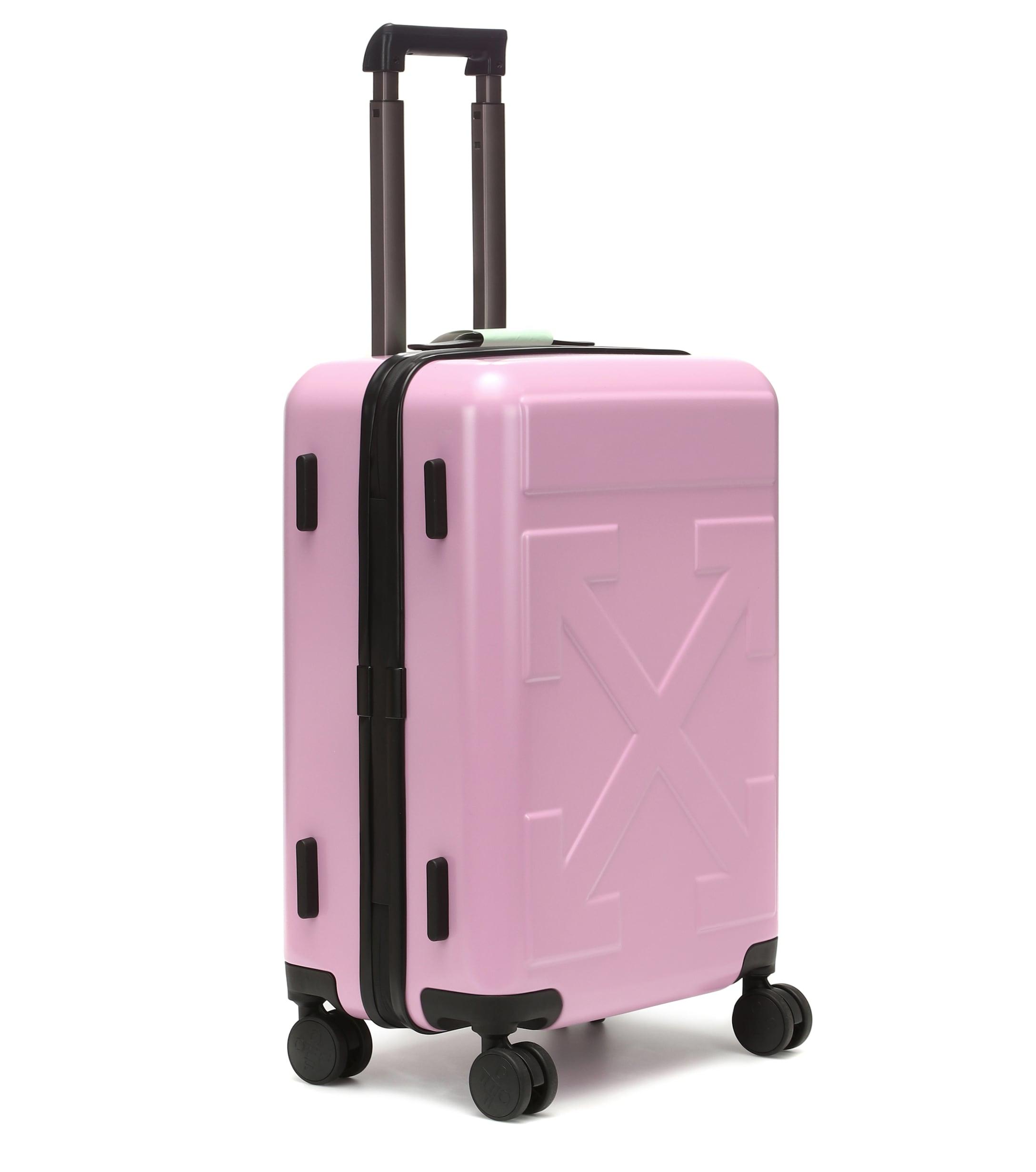 pink off white suitcase