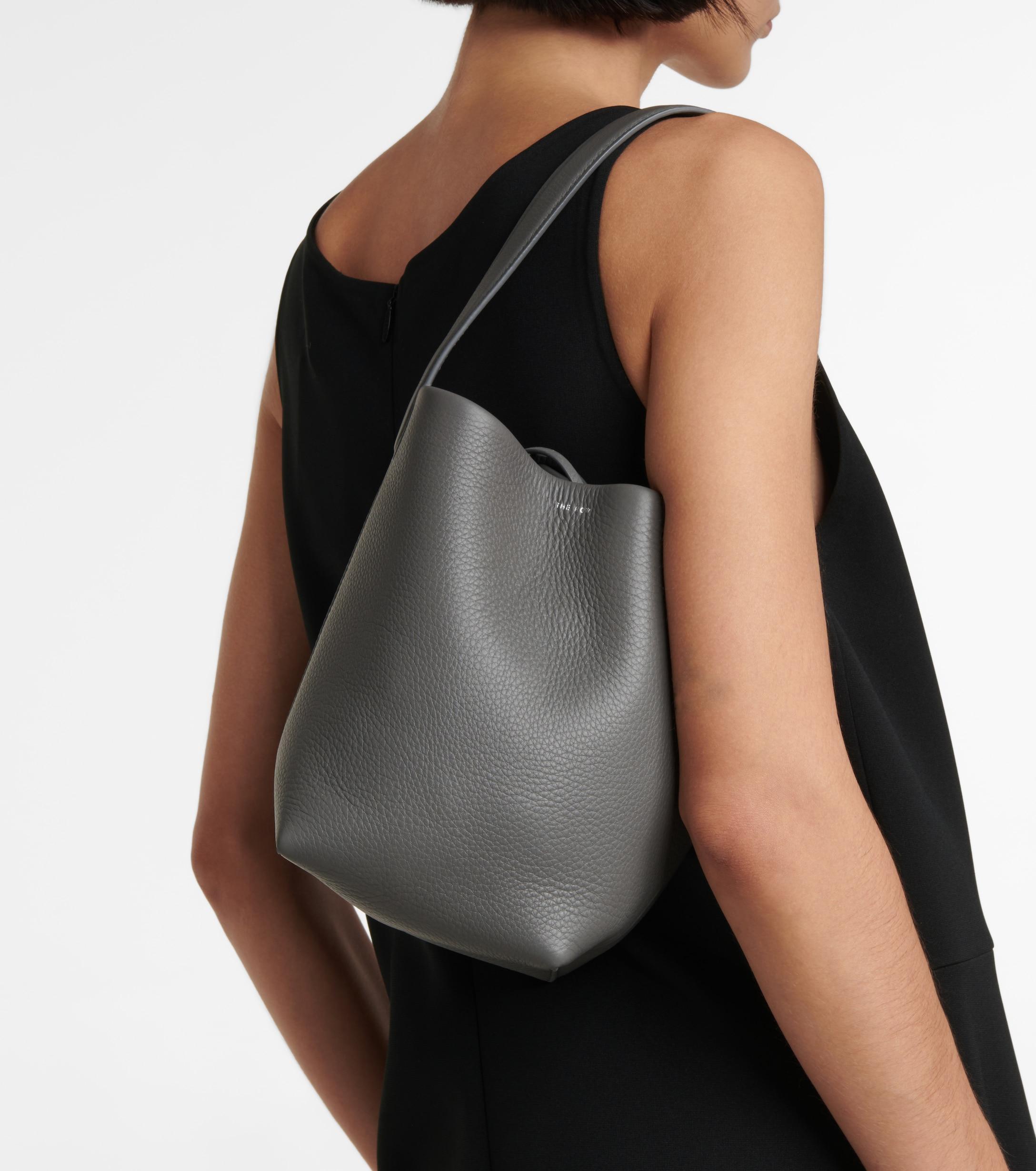 The Row Park Small Leather Tote Bag in Gray