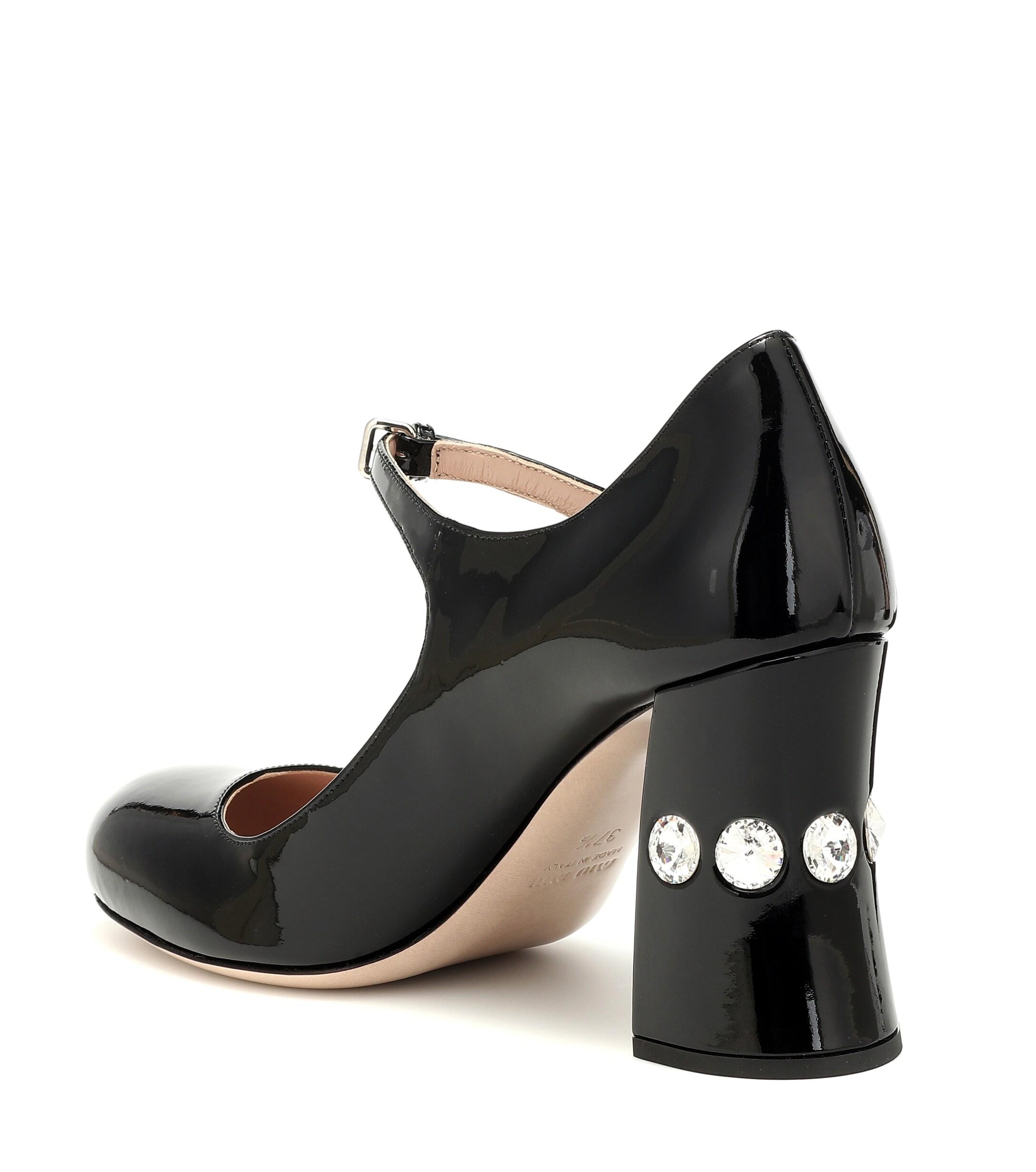 miu miu patent leather mary jane pumps