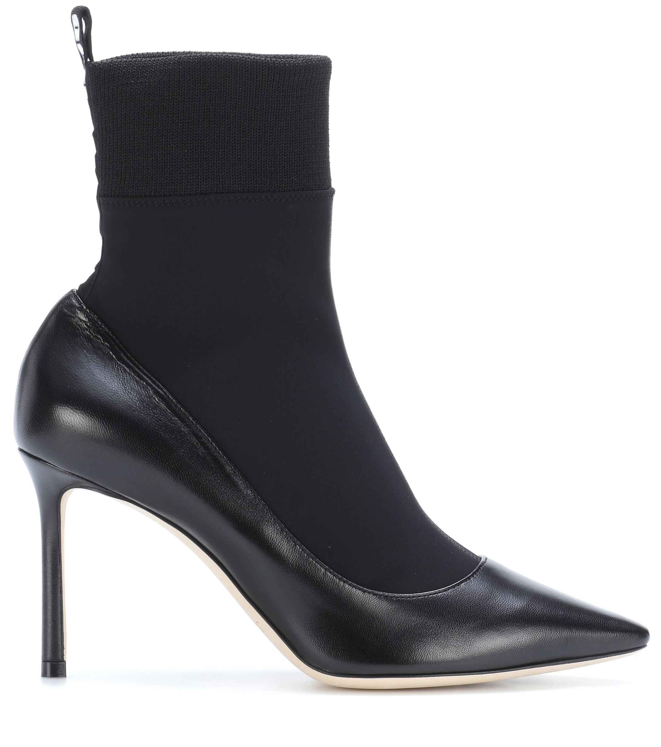 Jimmy Choo Leather Brandon 85 Ankle Boots in Black - Lyst