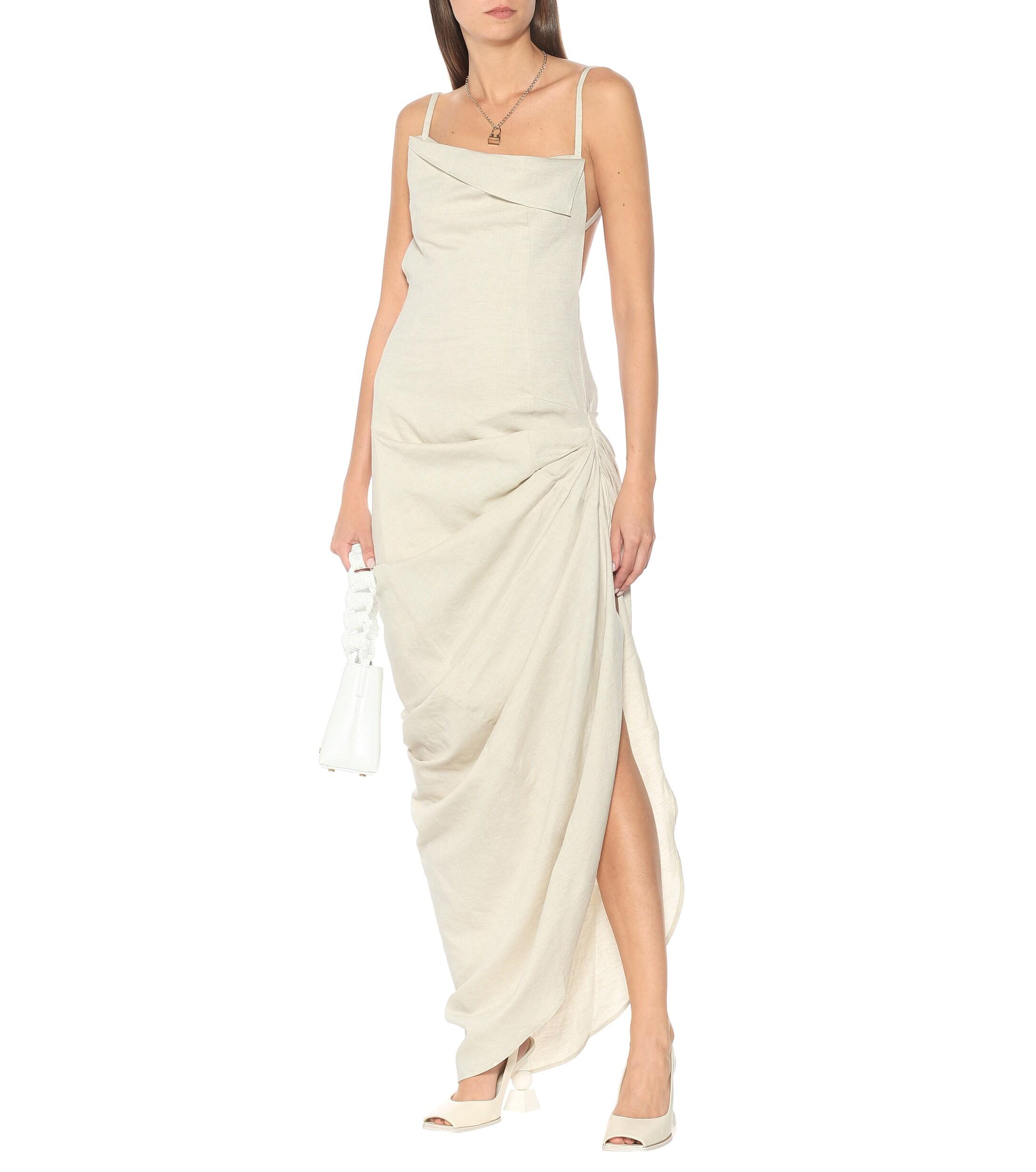 Jacquemus La Robe Saudade Cotton And Linen Dress in Natural | Lyst