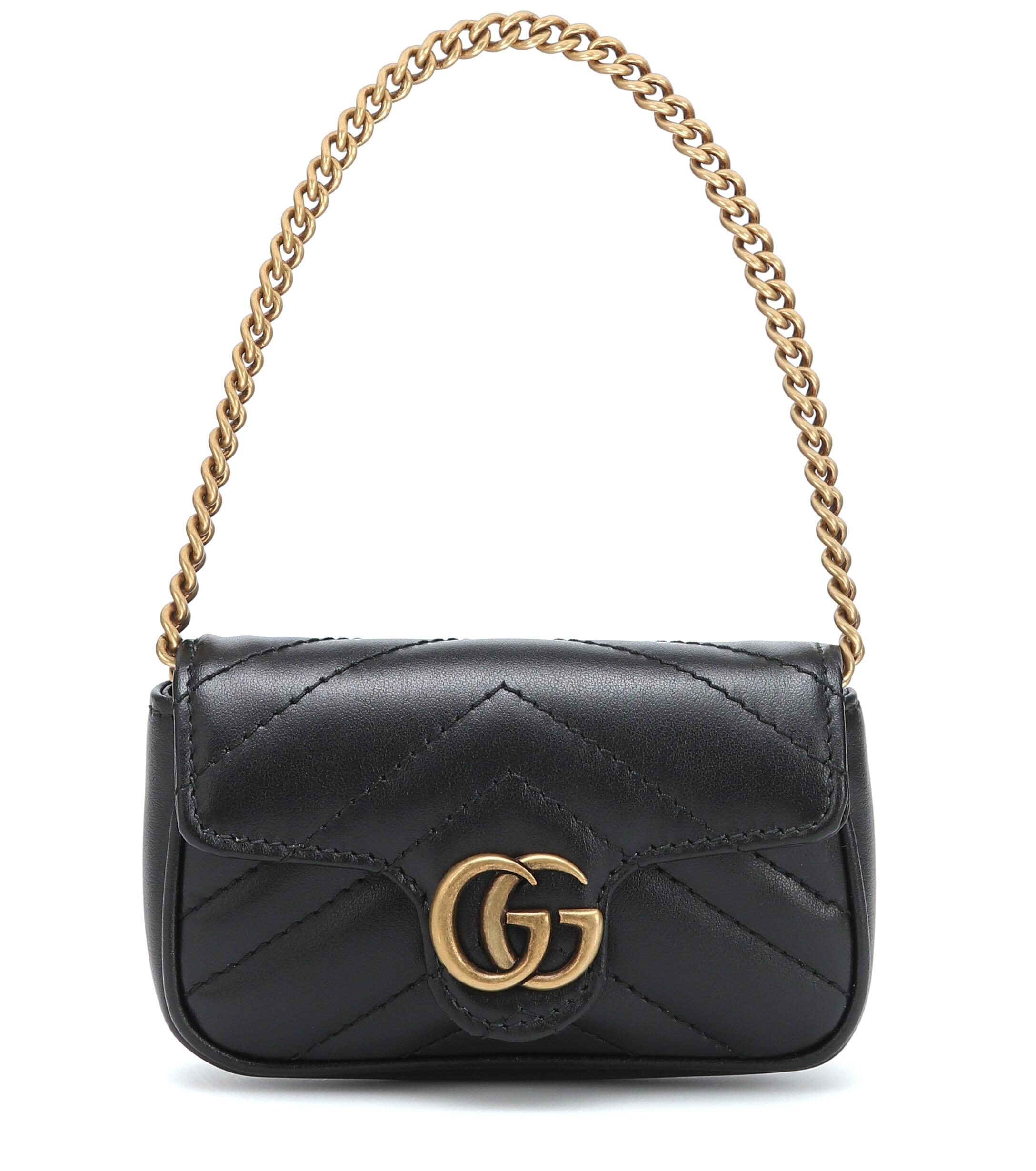 web bereik honing Gucci Gg Marmont 2.0 Leather Coin Case in Black | Lyst