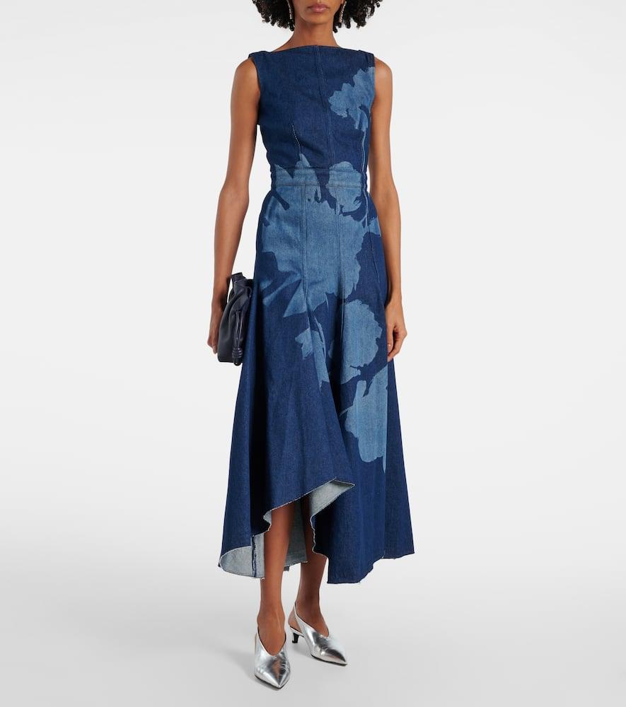 国内発| ERDEM フローラルデニム アシメトリーミディドレス Erdem | 最大70%OFF | THE OUTNET (アウトネット)