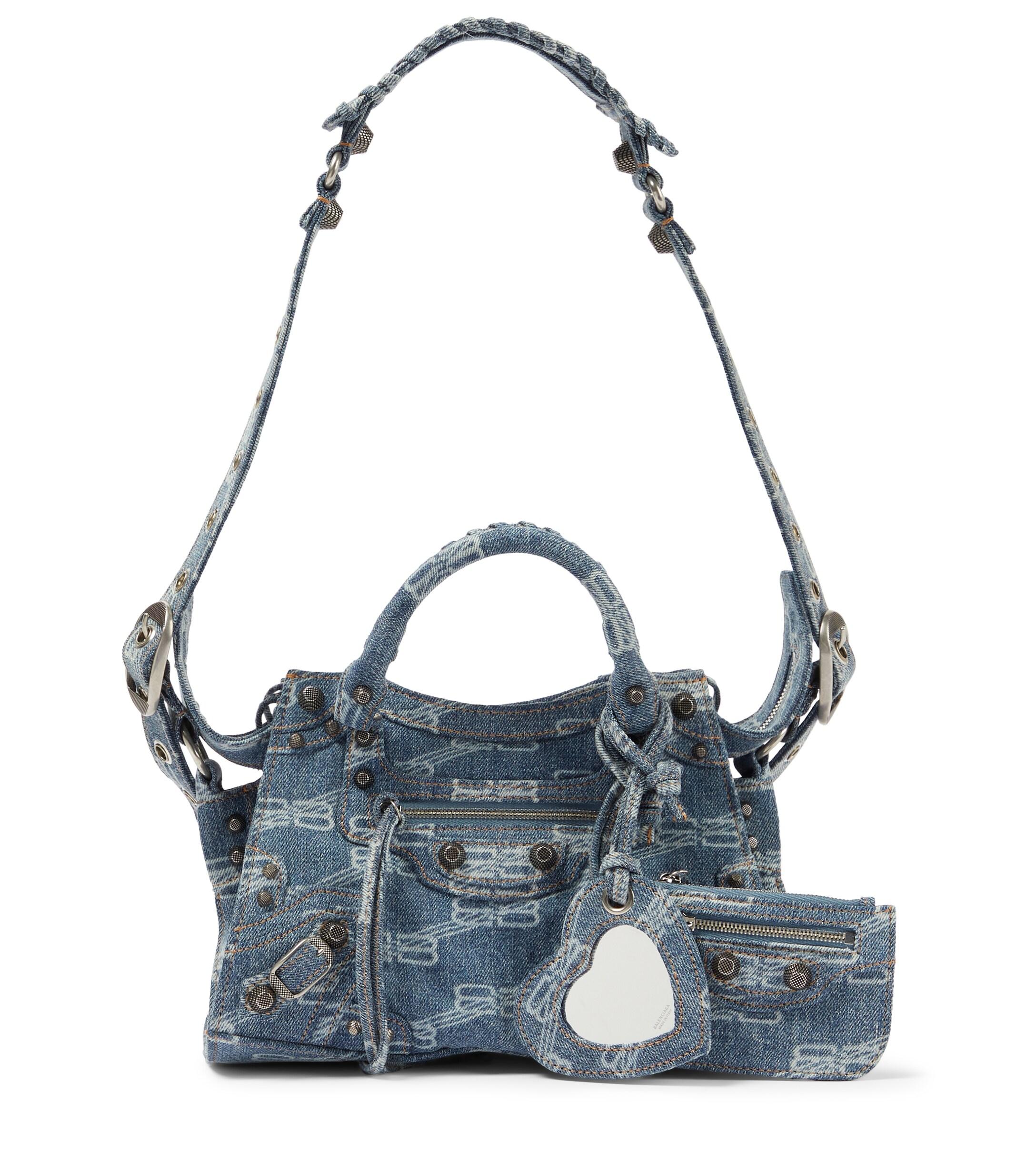 Balenciaga Neo Cagole Xs Handbag Bb Monogram Bleached Denim in Blue | Lyst  Canada