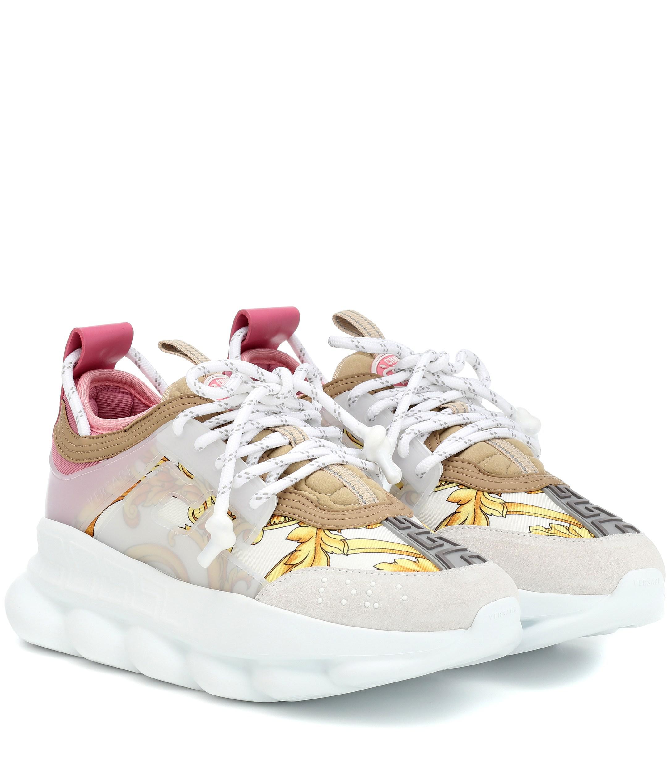 Versace Chain Reaction White Pink Yellow Barocco (Women's) -  DSR705G-DICTG_DB5OS - US
