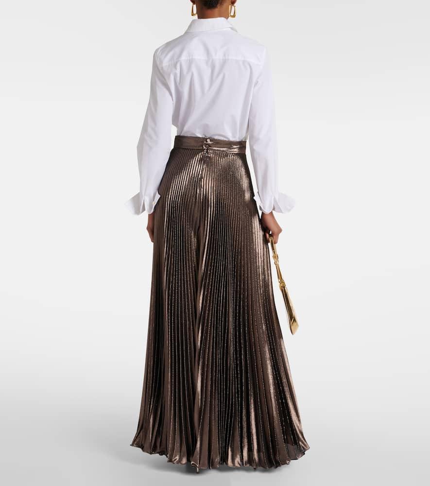 Pleated Silk Blend Pants