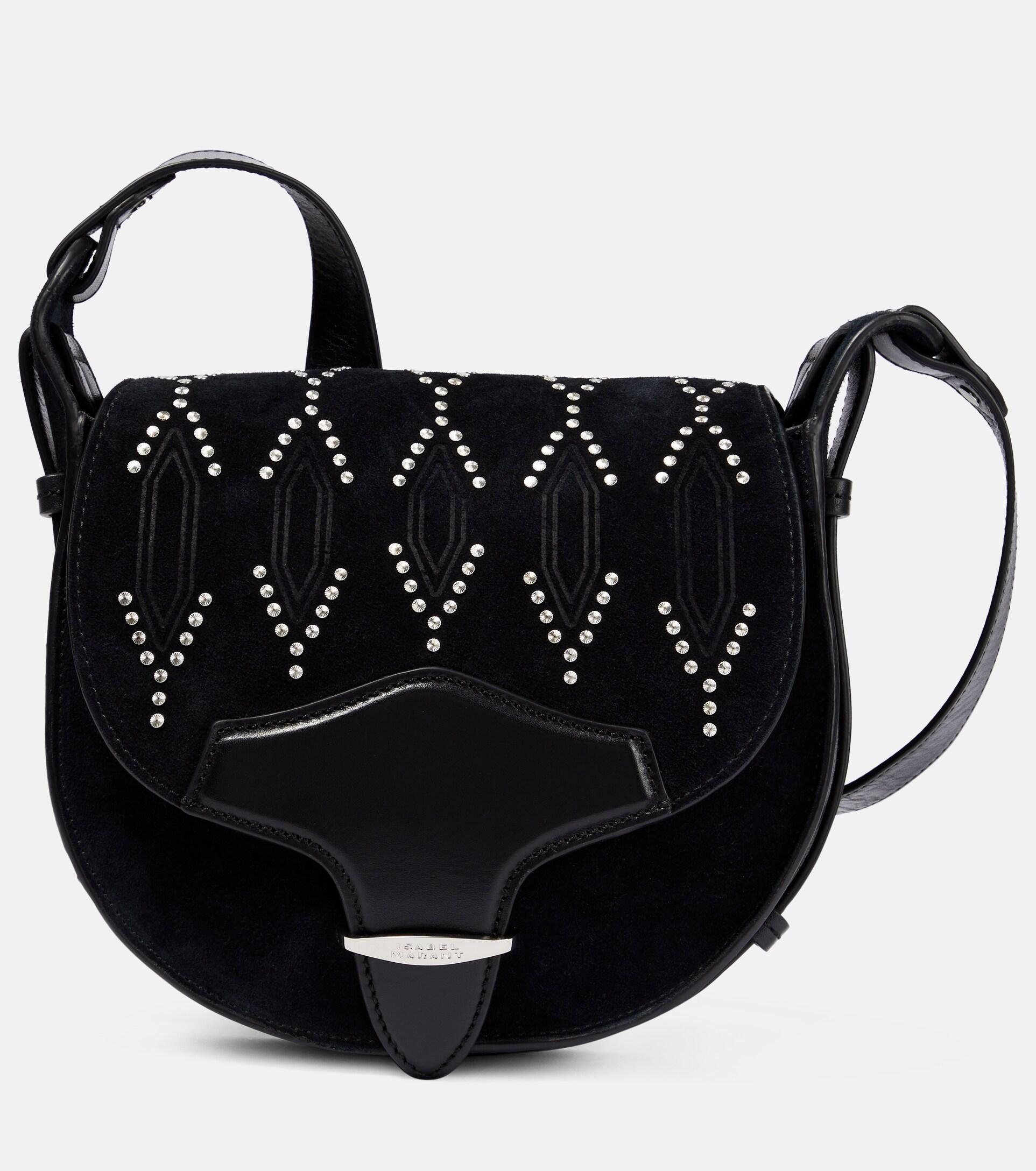 Isabel Marant Botsy Embellished Suede Crossbody Bag in Black Lyst