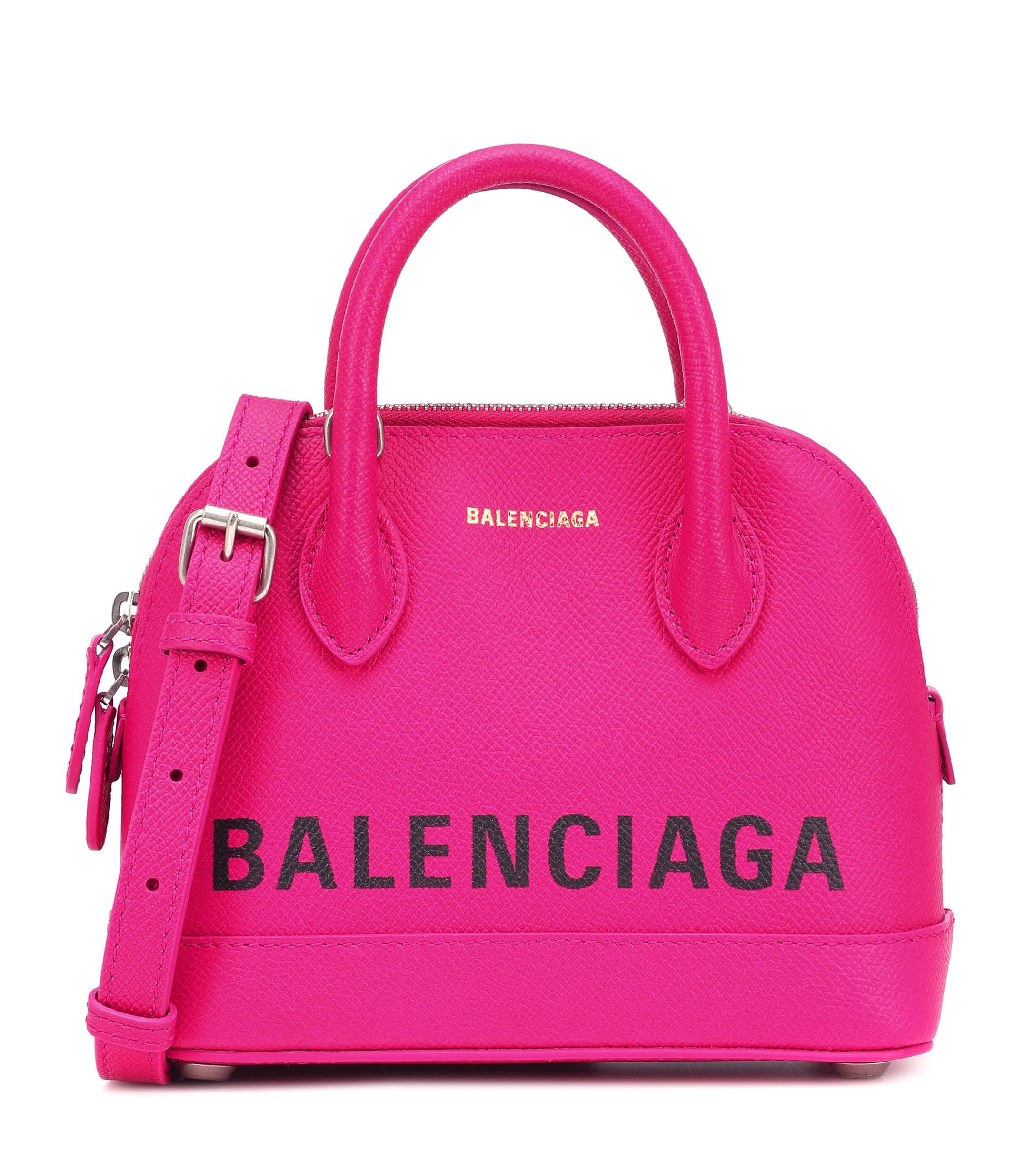 Balenciaga Women Handbag Ville Top Handle Xxs Leather Logo Pink - Lyst