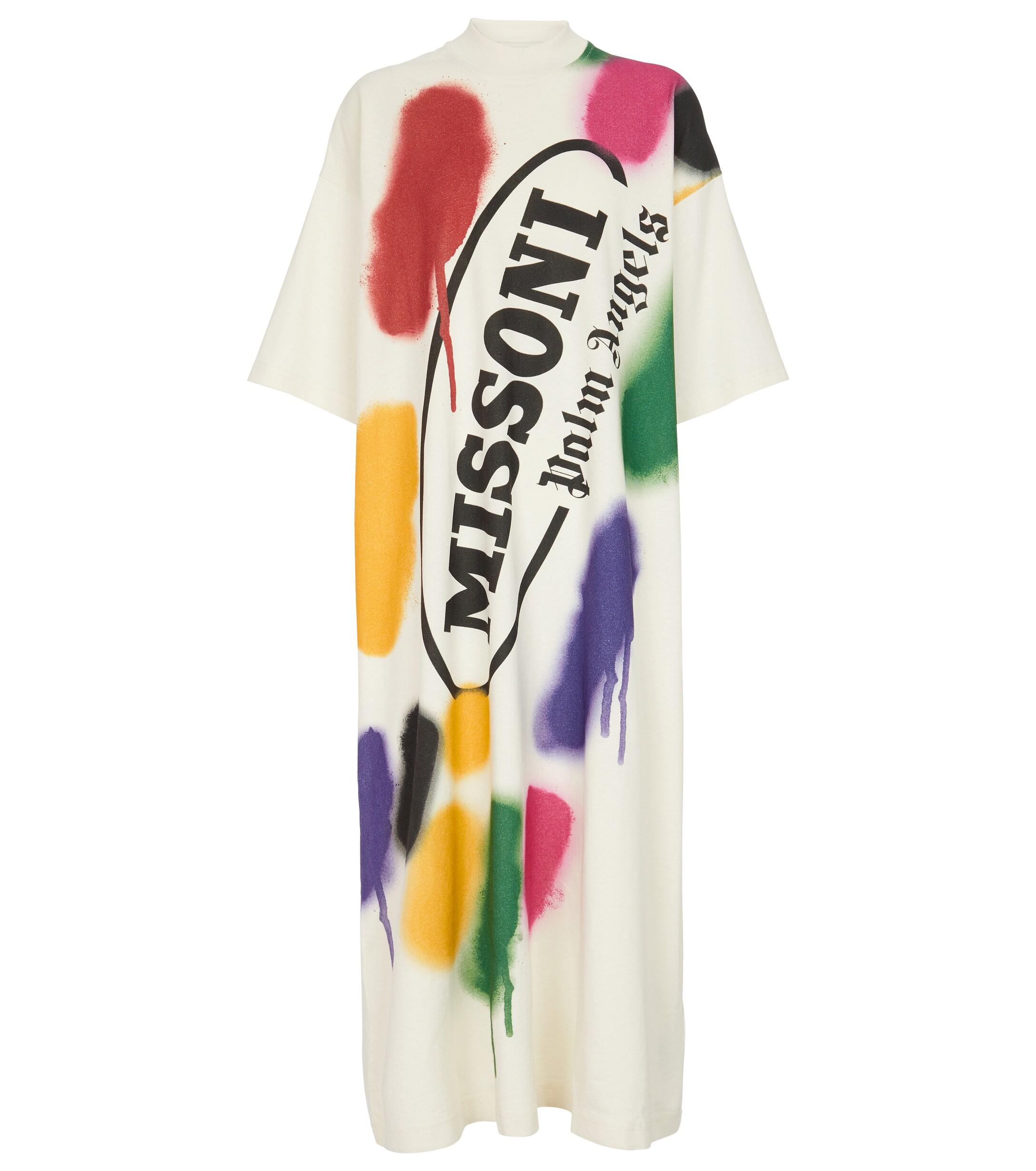 Palm Angels X Missoni Printed T-shirt Dress in White | Lyst Australia