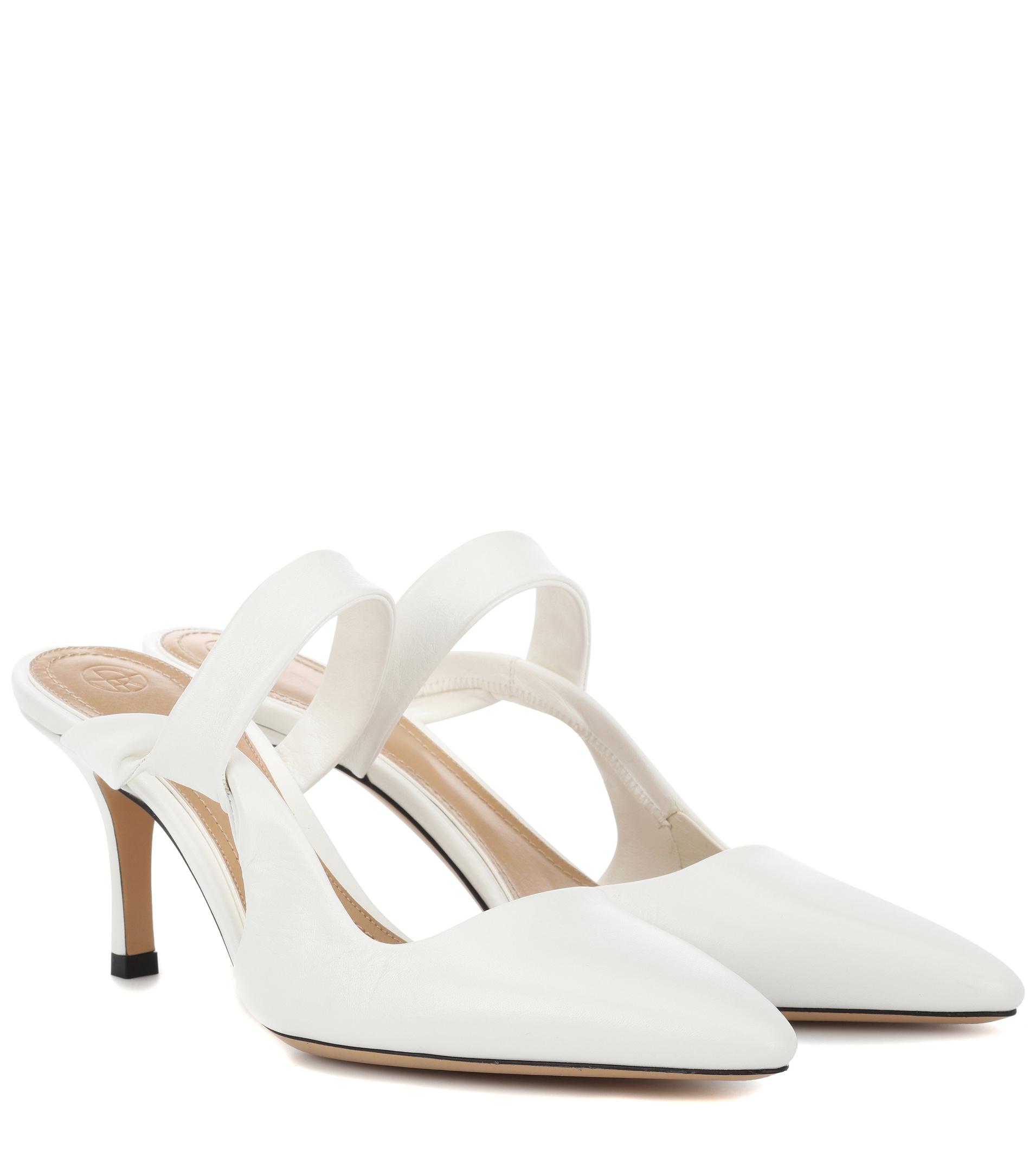 The Row Gala Twist Leather Mules in White - Lyst