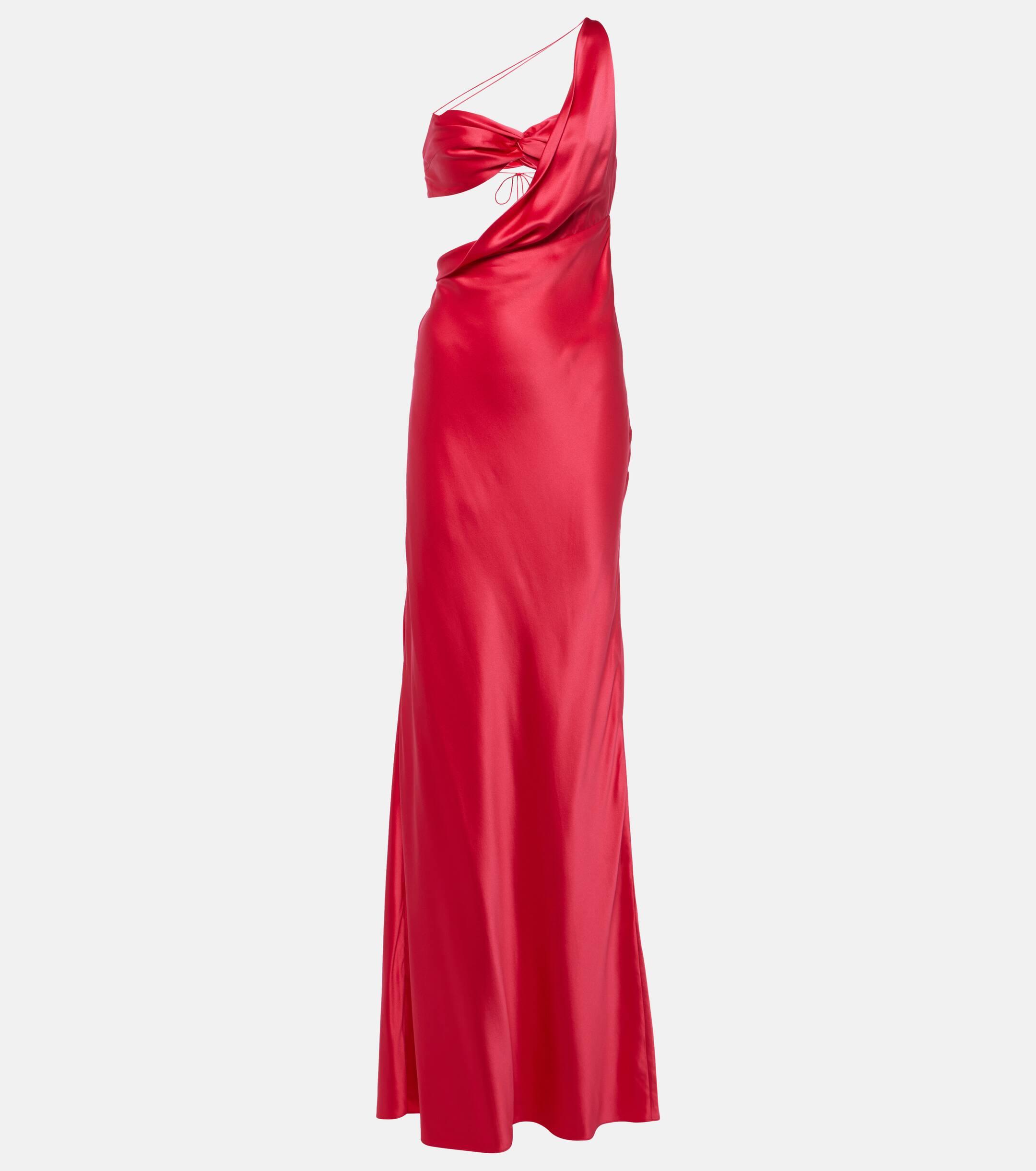 The Sei One-shoulder Silk Gown in Red