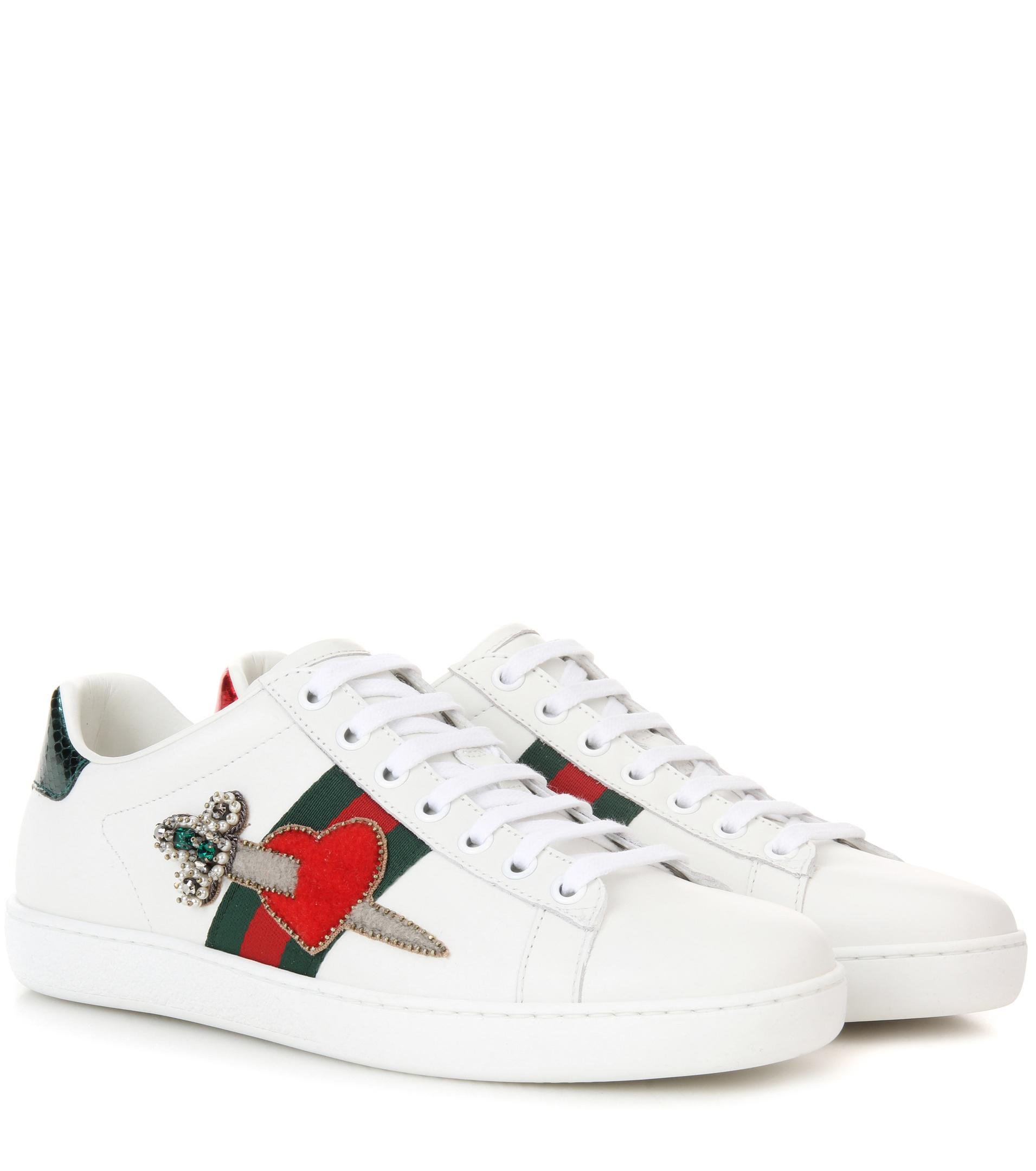 gucci ace heart sneakers