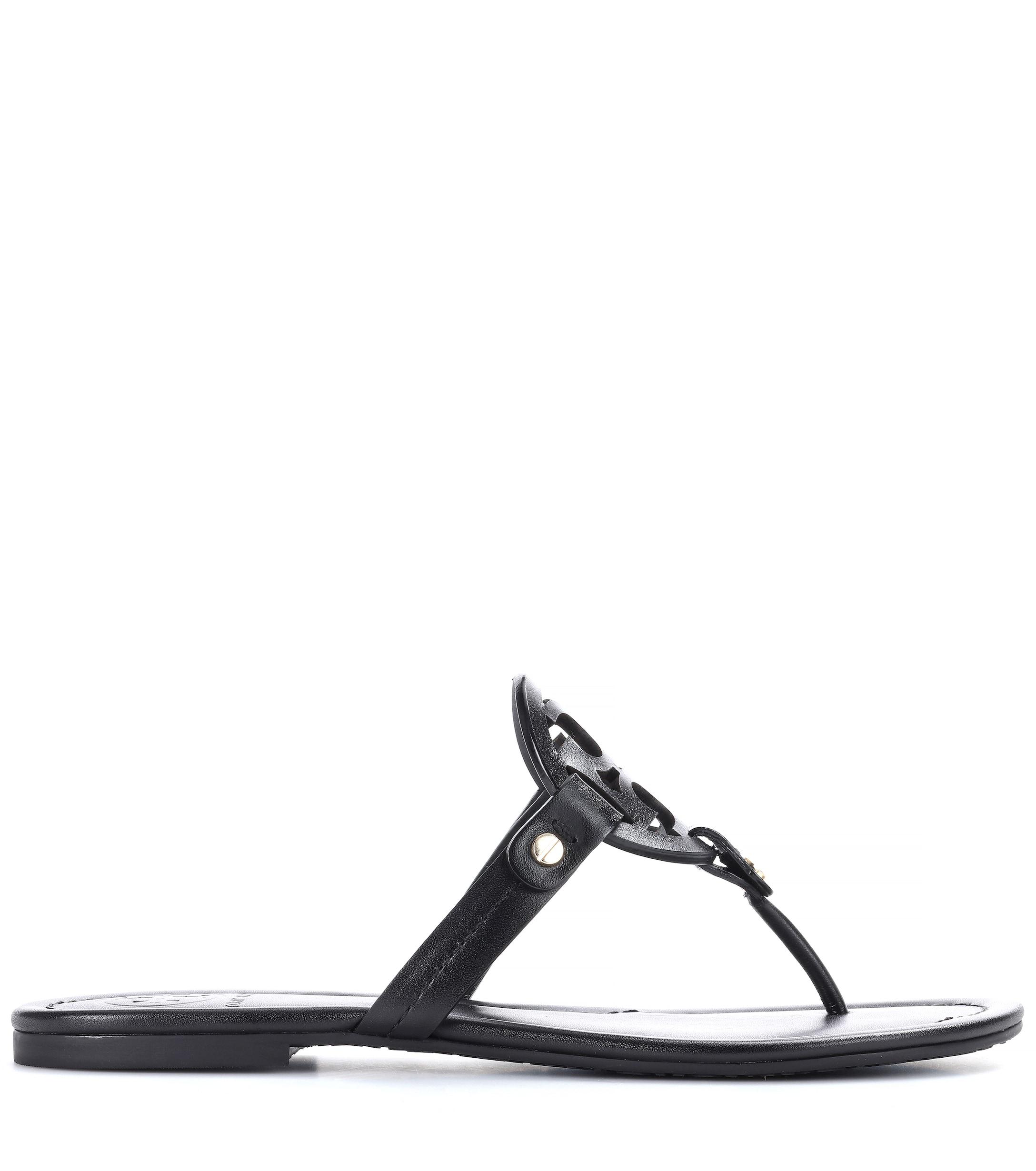 Tory Burch Miller Leather Sandals in Black - Save 25% - Lyst