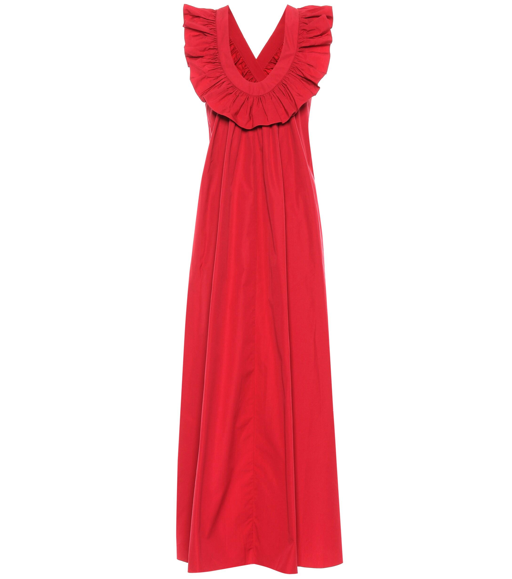 Three Graces London Geraldine Cotton Poplin Maxi Dress in