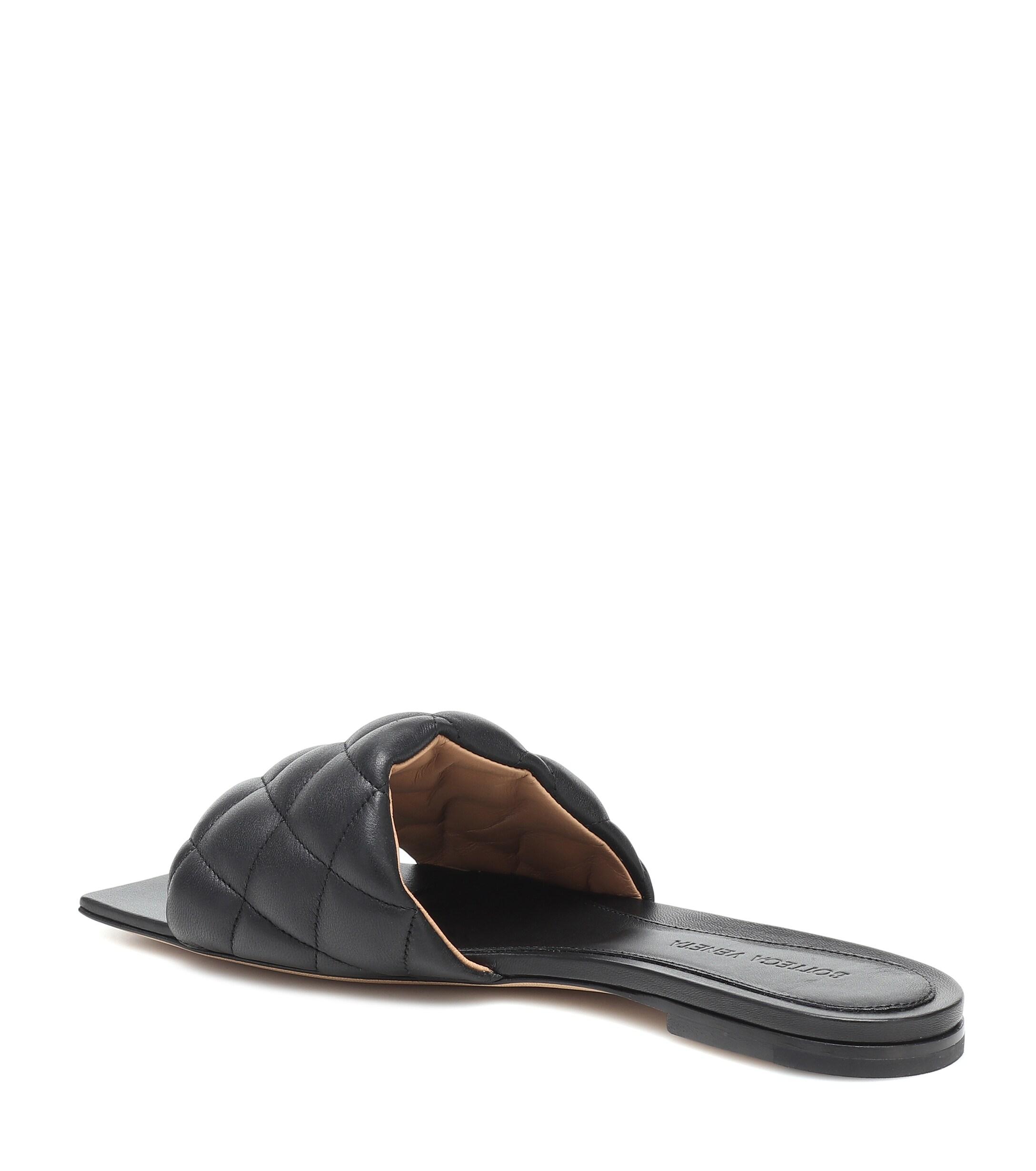 Bottega Veneta Padded Leather Sandal In Black Save 33 Lyst